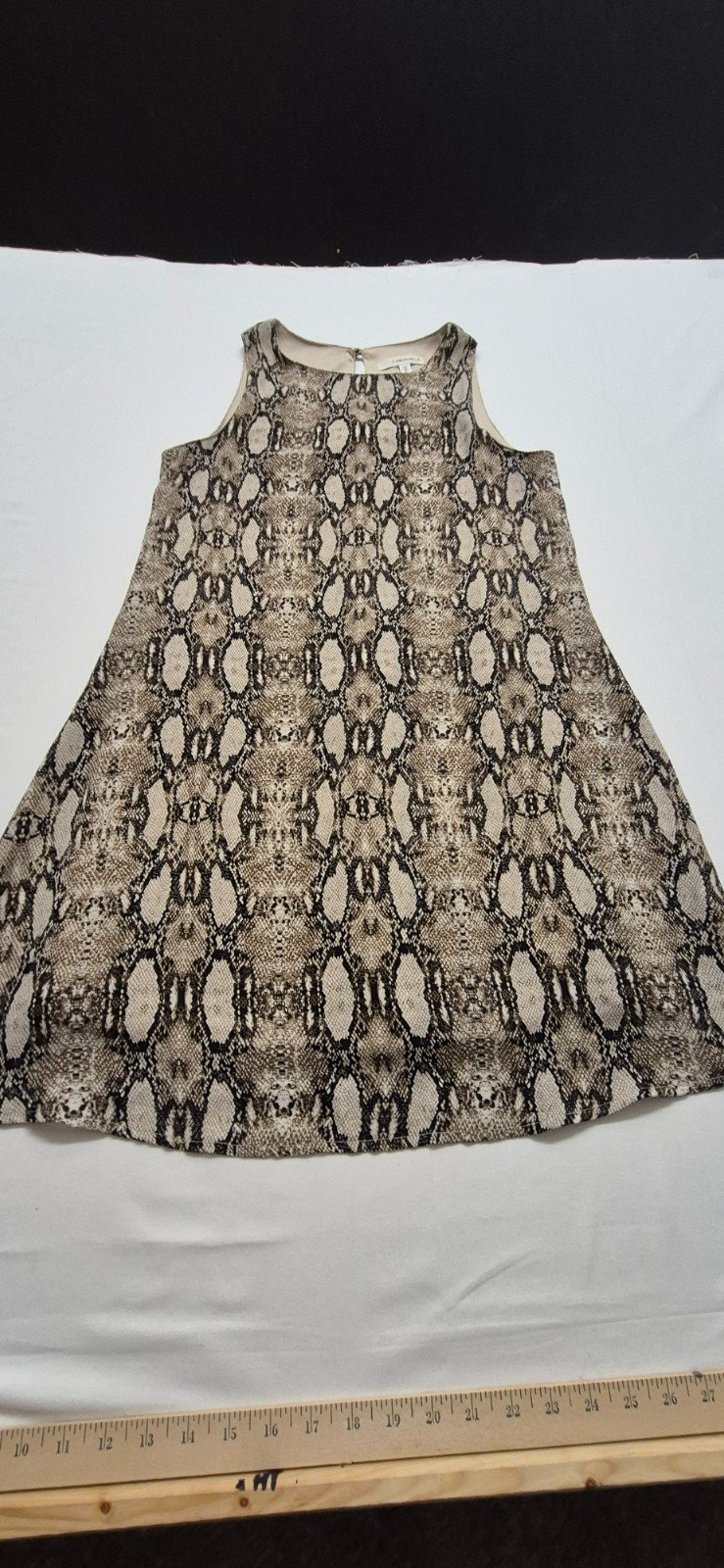 Caramela women’s python snake print A-line fully lined sleeveless dress sz. S