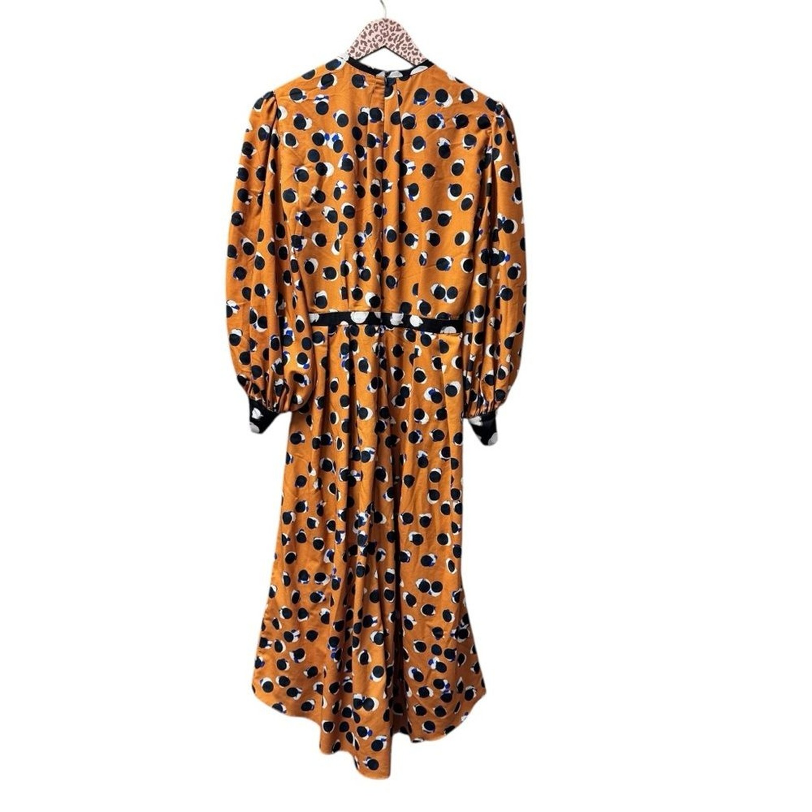 Hunter Bell Burnt Dot Casper Dress Long Sleeve Midi Orange 2