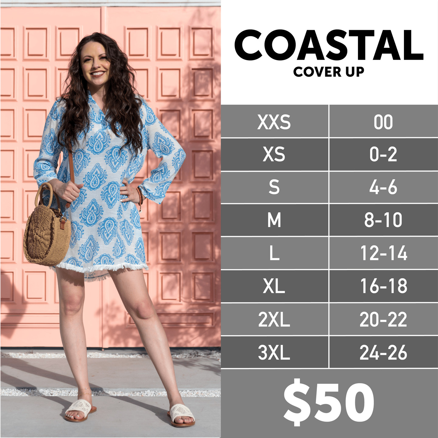 LuLaRoe X-Large Coastal Cover UP – As Pictured – NWT