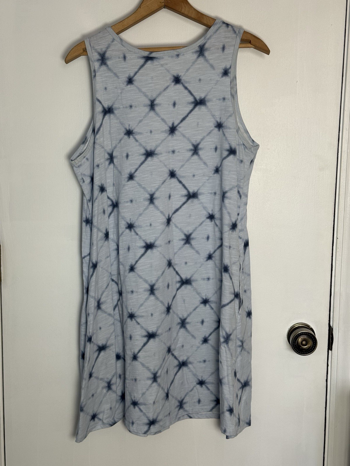 SONOMA LIGHT BLUE TIE DYED TANK SHIRT SUMMER DRESS SZ Large