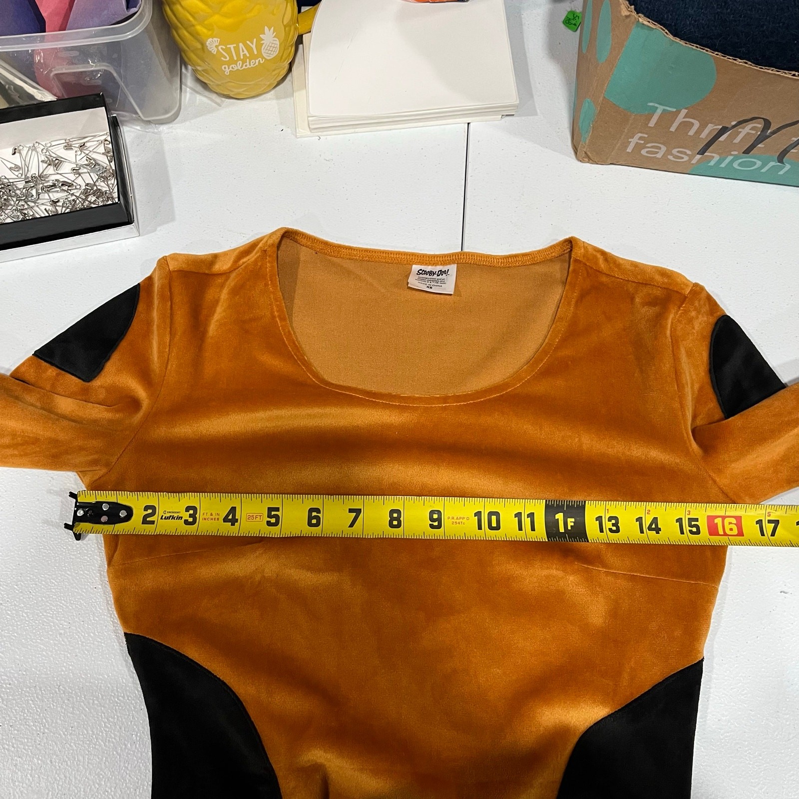 Scooby Doo Velour Mini Dress Tail Cosplay Costume Womens Size XS Halloween Sexy
