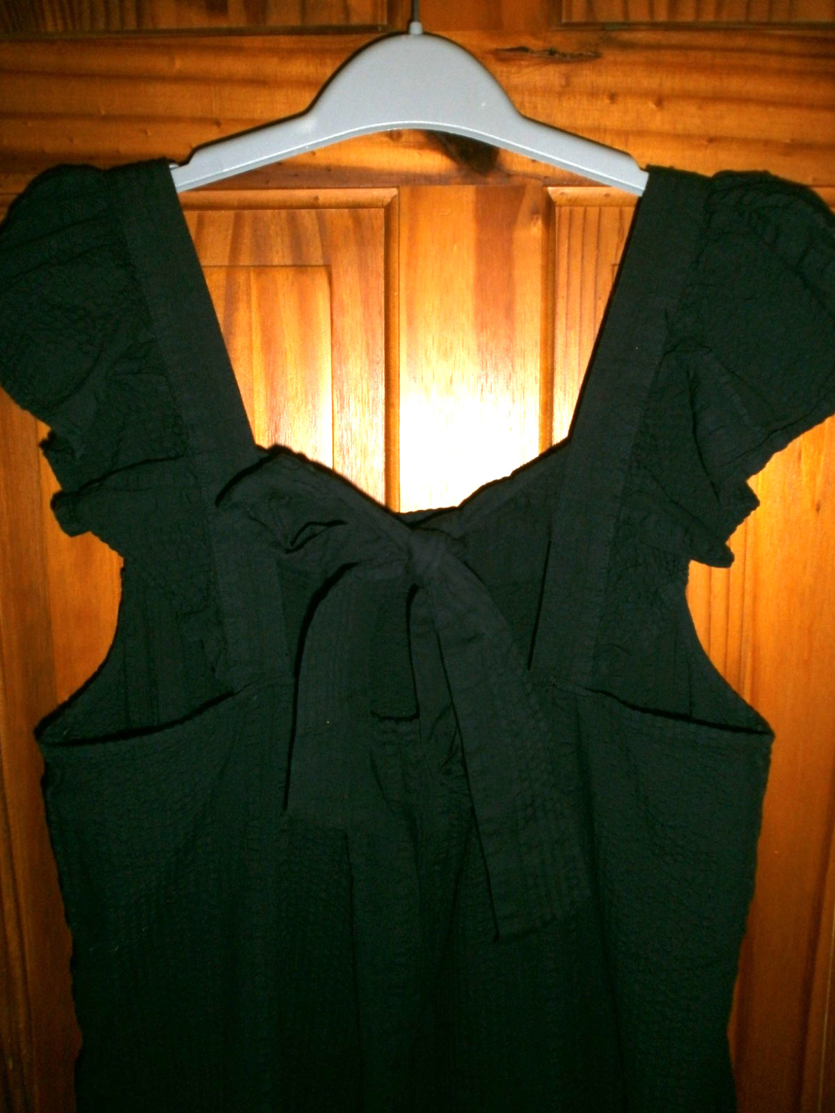 F&F – BLACK COTTON MAXI SUNDRESS WITH BACK TIE DETAIL – SIZE 16