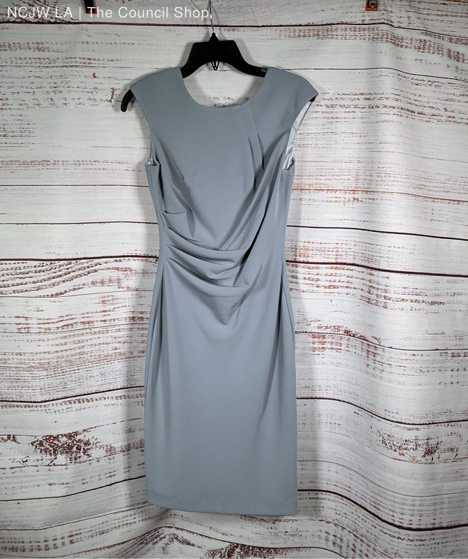 NWT Alberto Makali Powder Blue Sleeveless Drapey Dress Size 2
