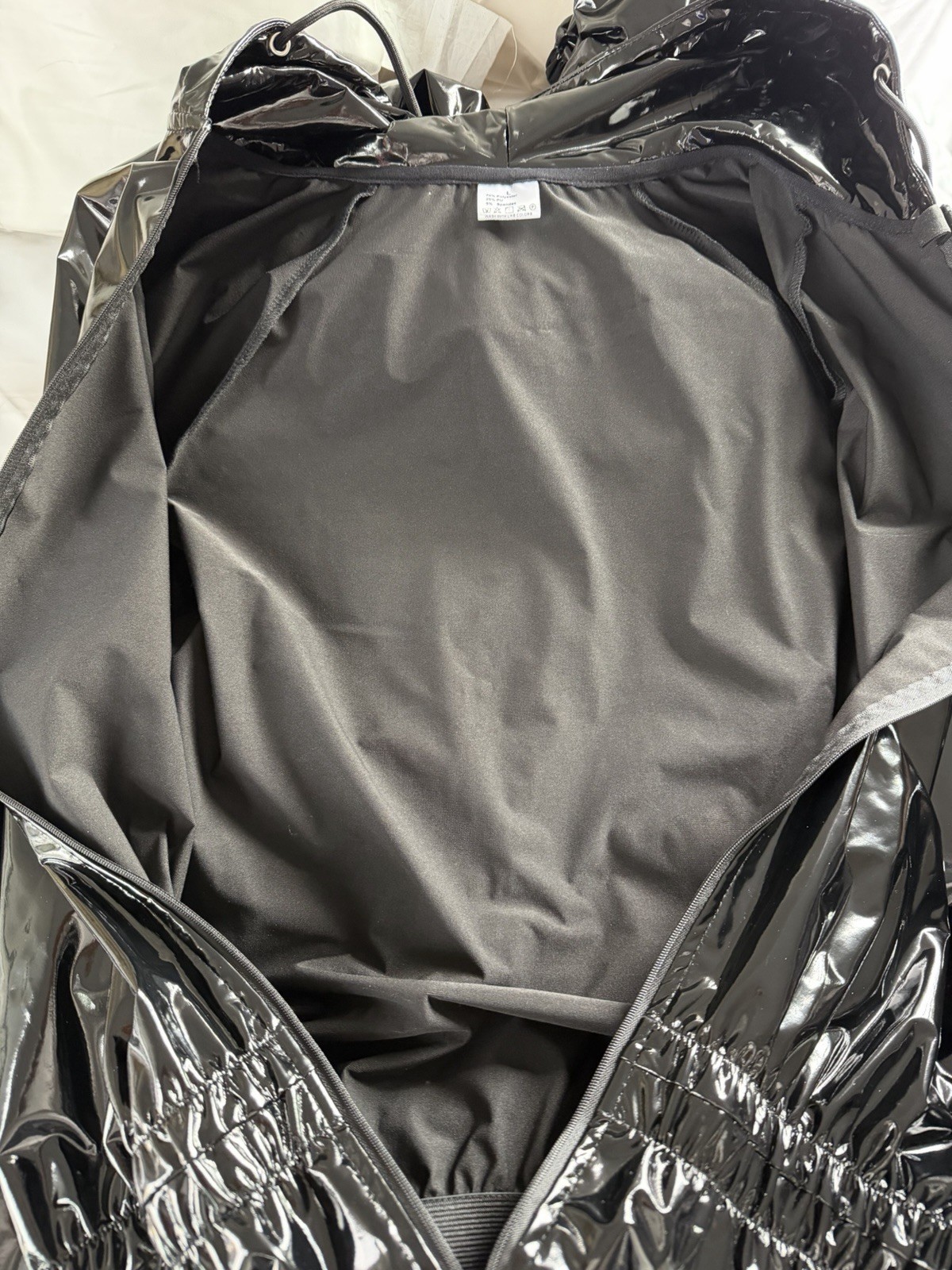 Shiny Black vinyl jumpsuit Size large