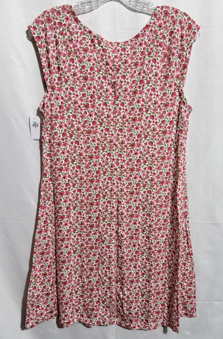 Old Navy Red Floral Scoop Neck Cap Sleeve Swing Mini Dress M NWT