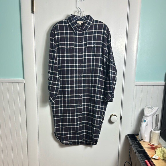 Barbour Women’s Millcross Dress Java Check Size 4 Long Sleeve Organic Cotton
