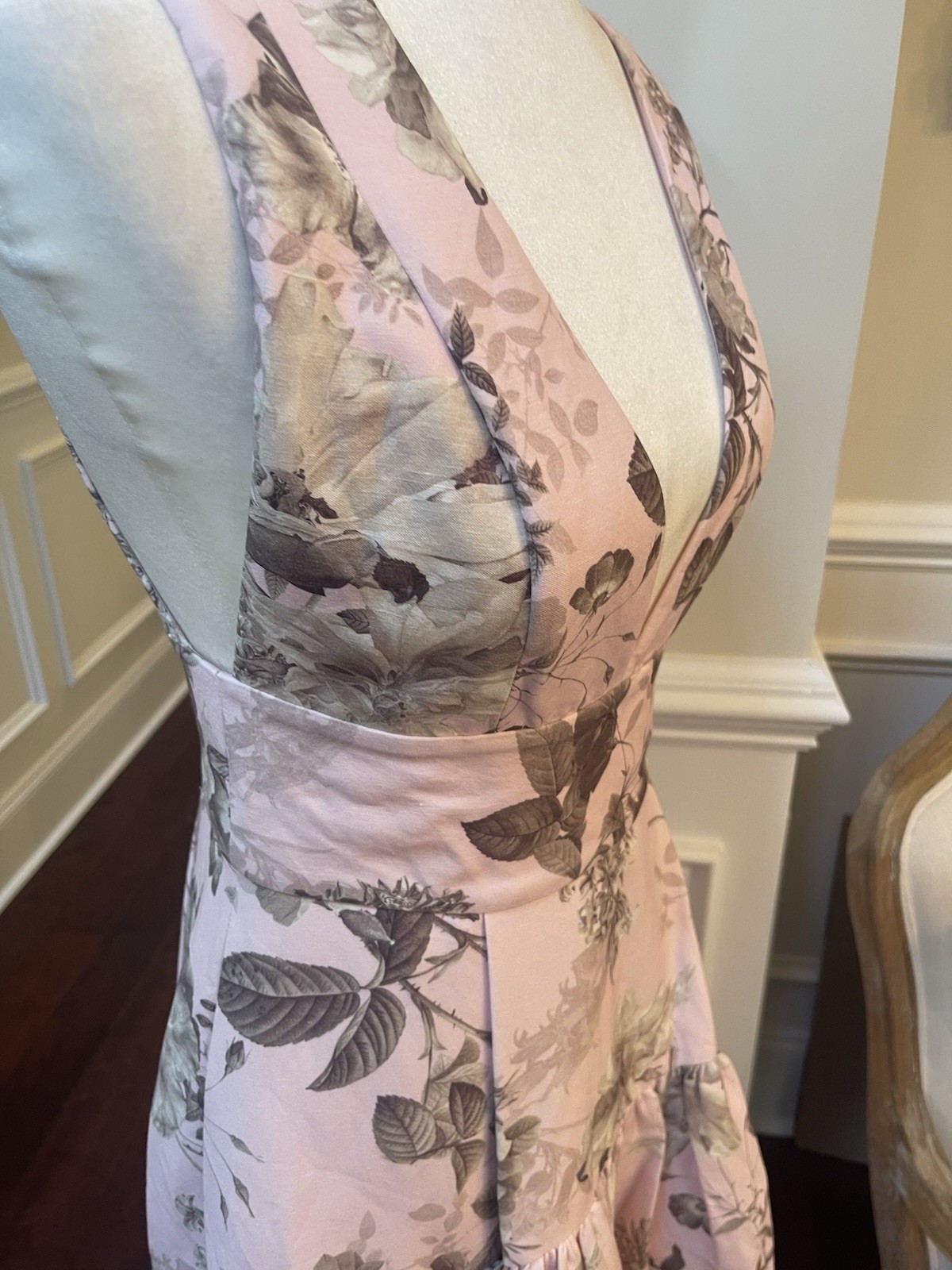 Alice + Olivia Lila Structured Midi Dress Meadow Pink Floral US 6 UK/AU 10 NWT