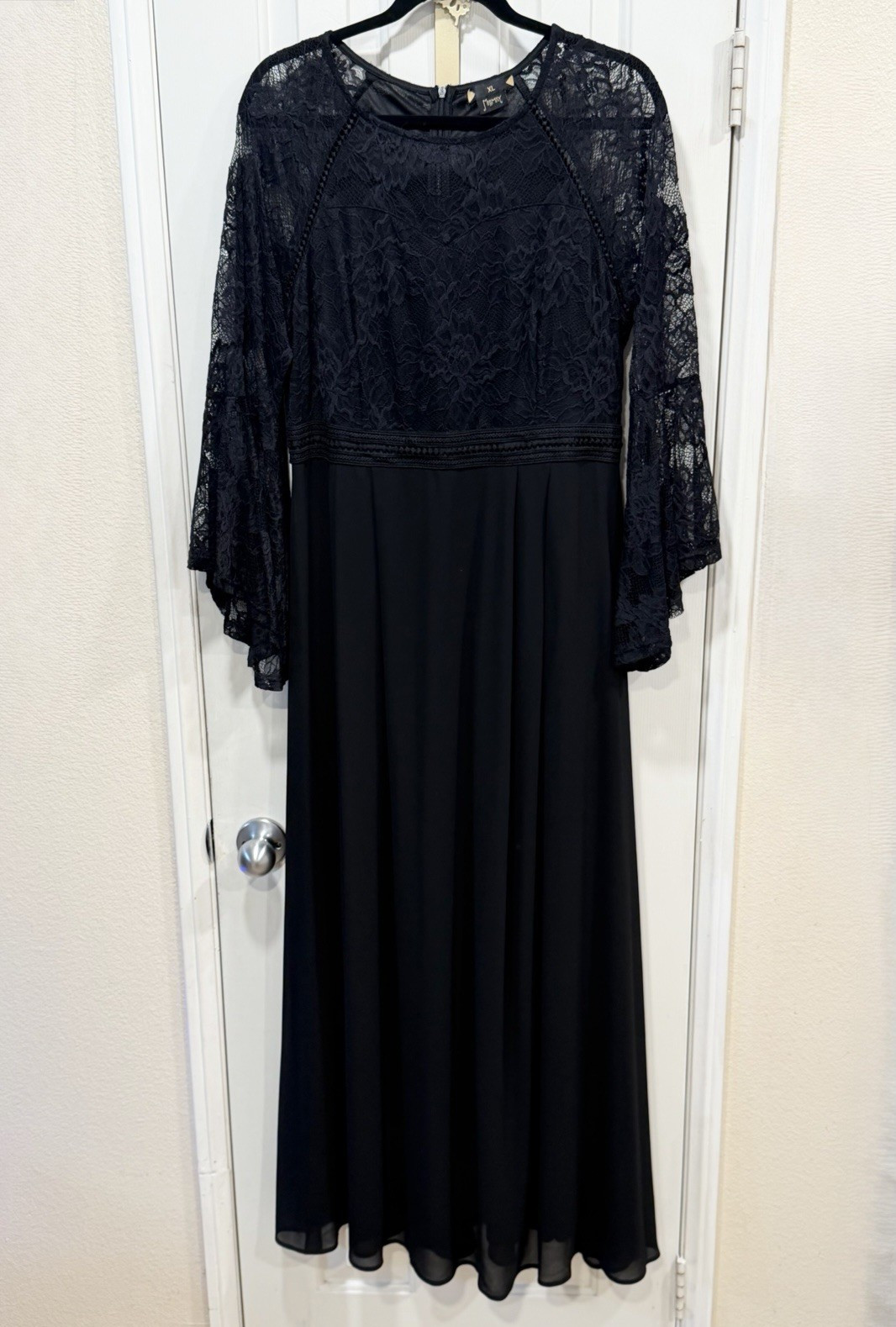 MissMay Black Lace Bell Sleeve Dress XL Elegant Formal Cocktail