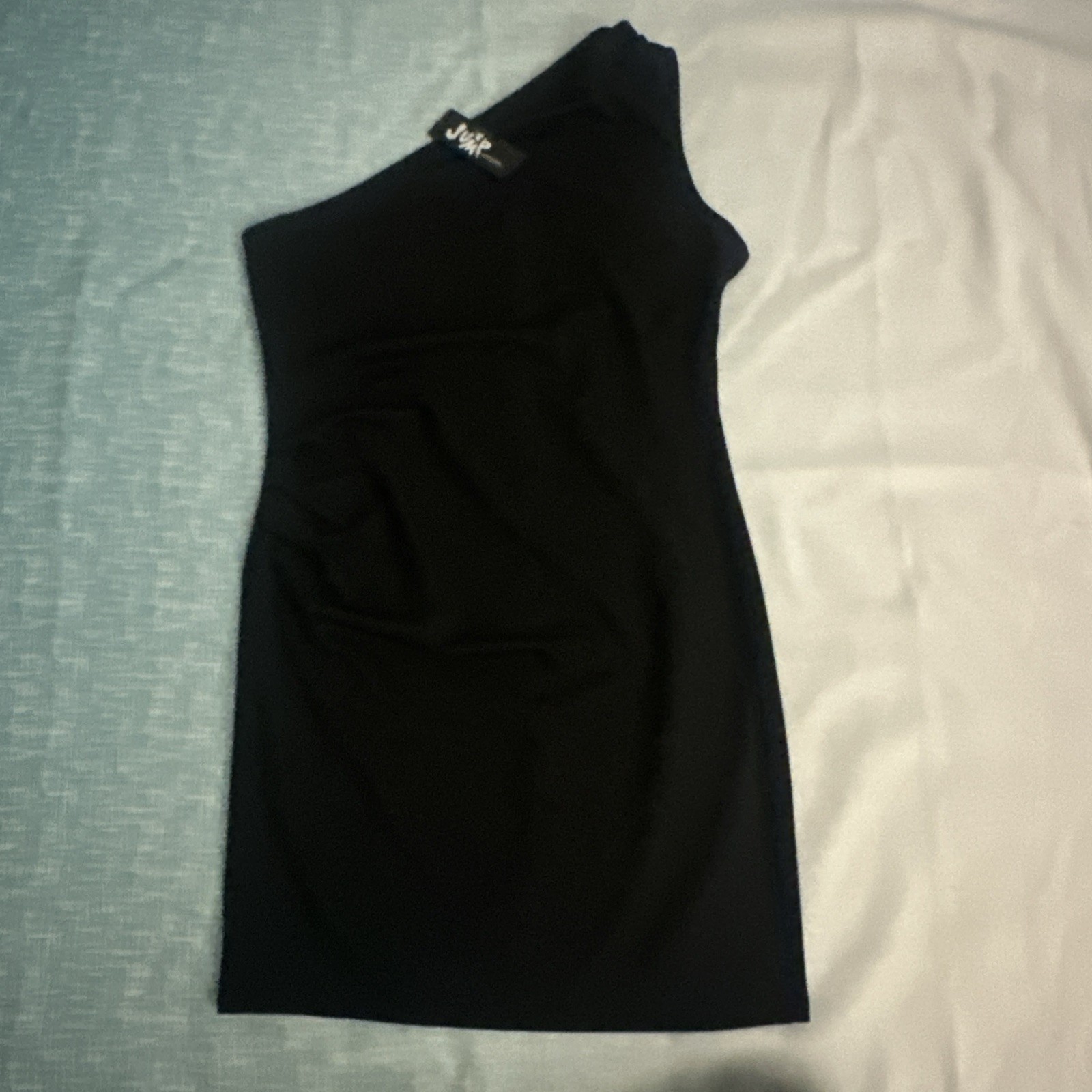Jump Apparel Black One-Shoulder Rouched Side Dress – Size Large – NWT