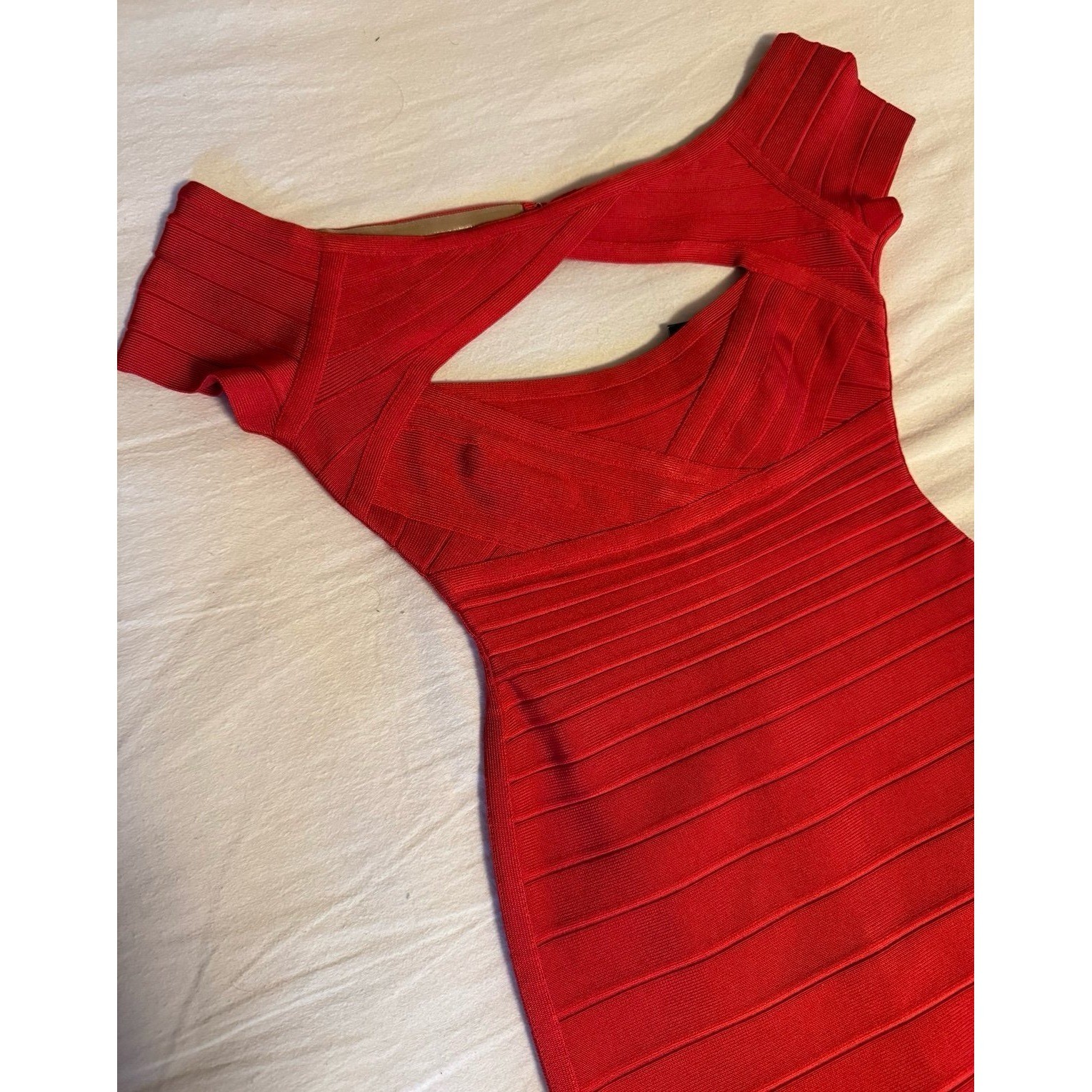 Y2K Herve Leger Red Body-Con Vintage Bandage Dress Size XS New With Tags