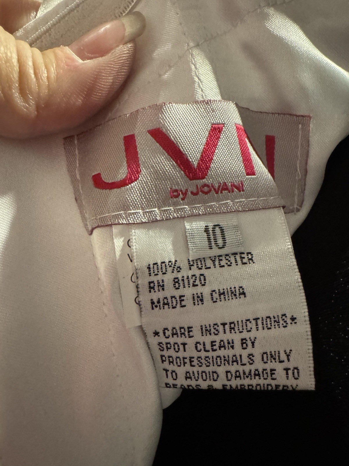 Jovani Strapless White Beaded Crystal Ball Bridal Gown Corset Dress Size 10