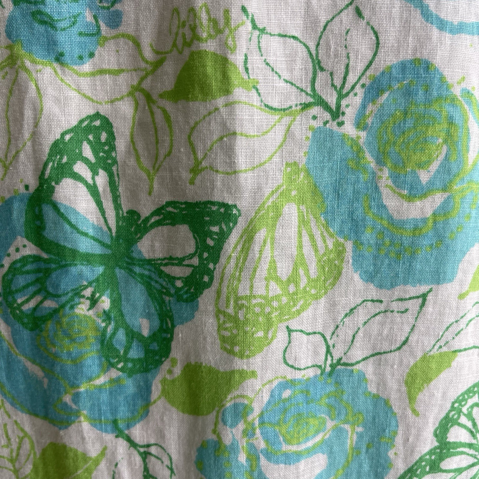NWT Lilly Pulitzer Lagoon Linen Dress Mialeigh Resort Monarch Rose Butterfly 12