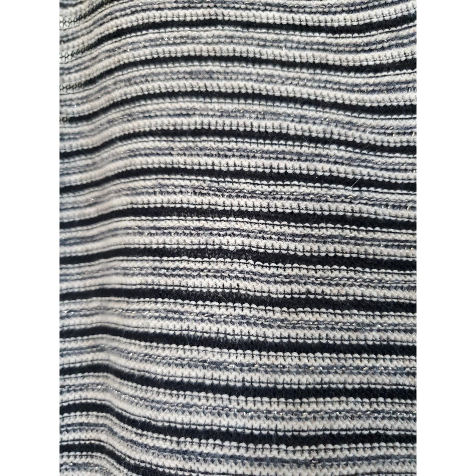 Knitted & Knotted Silver Stripe Chevron Wool Blend Sleeveless Midi Dress Medium
