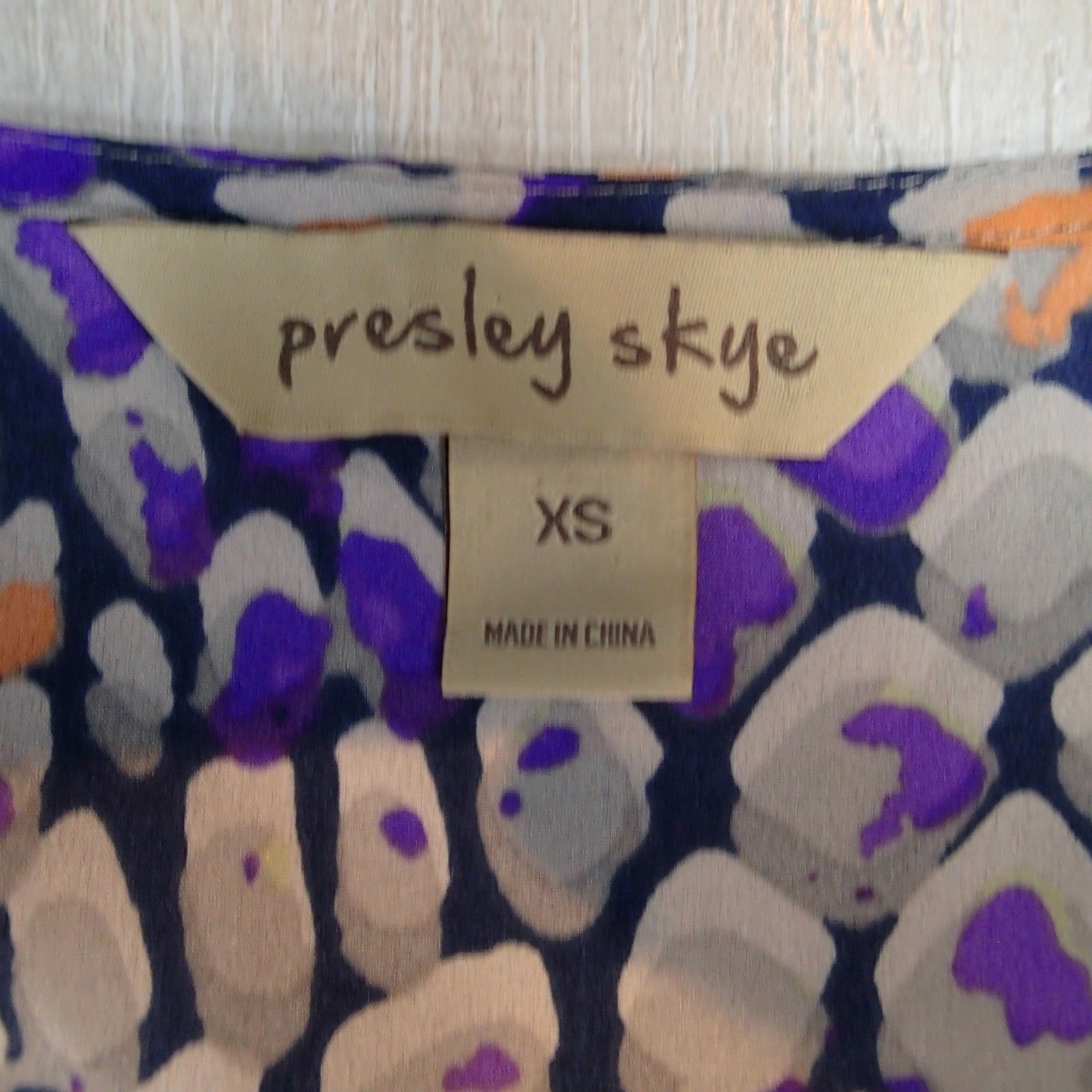 Presley Skye Dress xs Gray Purple Wrap Silk Roll Tab Sleeve v neck pockets