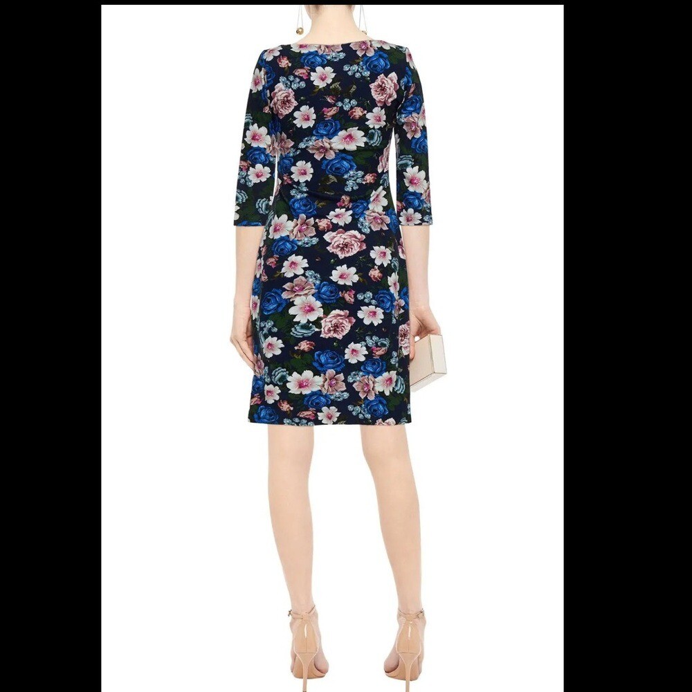 GORGEOUS ERDEM SUMMER FLORAL-PRINT PONTE DRESS STRETCHY SLIP-ON EUC