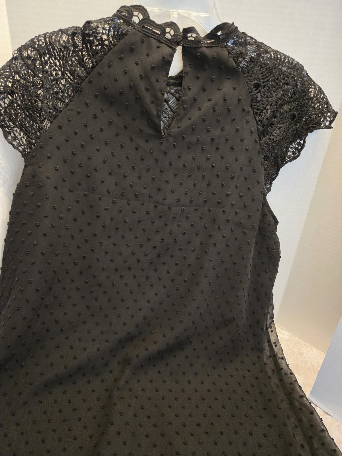 Ladies Shift Black Lace Cocktail Dress Unbranded size XL Lined short lace bodice