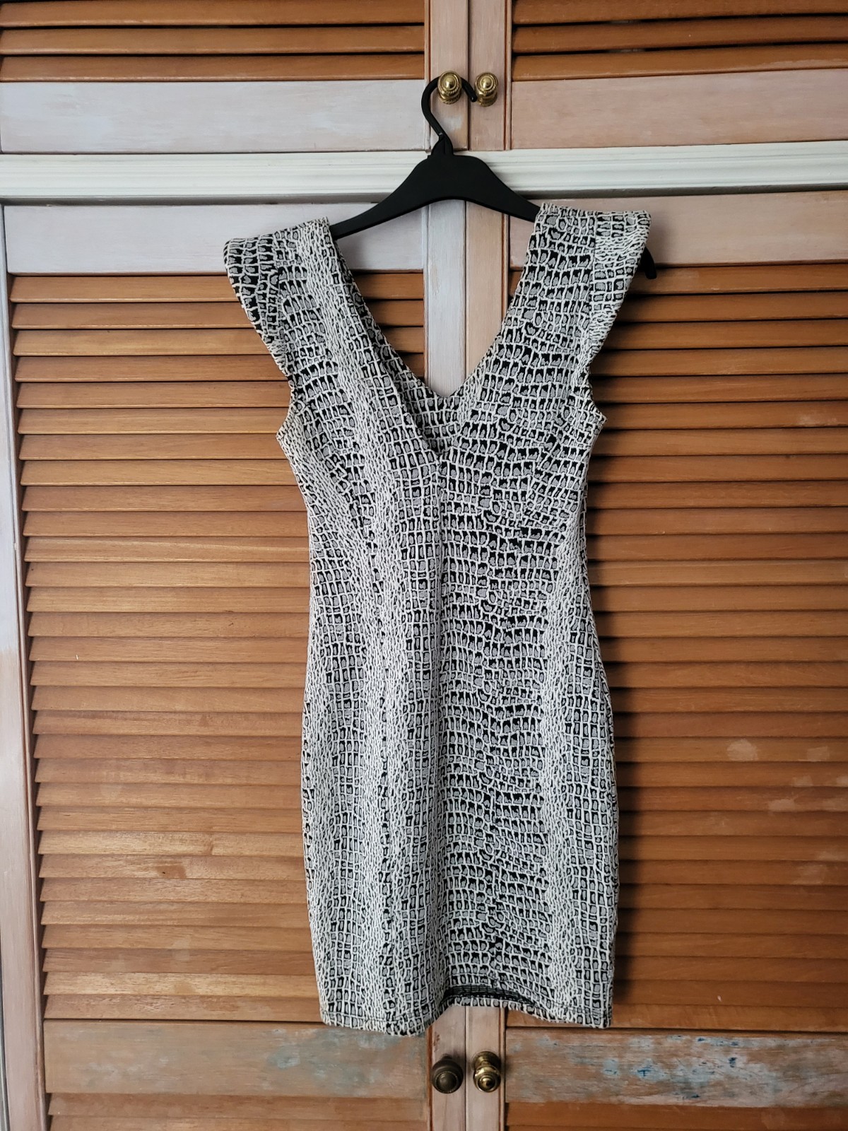 Miss Selfridge Crocodile Print Party Mini Bodycon Dress Size 8 snake skin summer