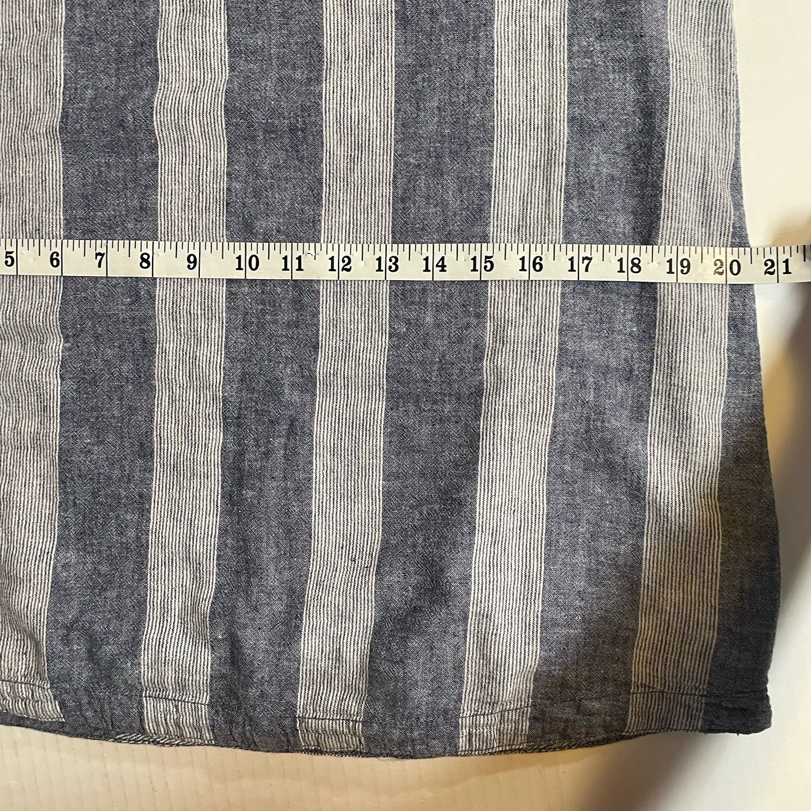 Beach Lunch Lounge Sz M Cotton / LINEN Blend Stripe Sleeveless Shift Dress Lined