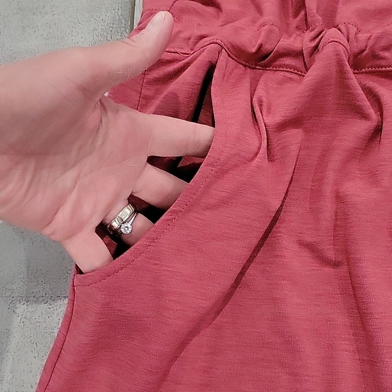 Unknown source but sooo soft pink short sleeve size medium with pockets #25