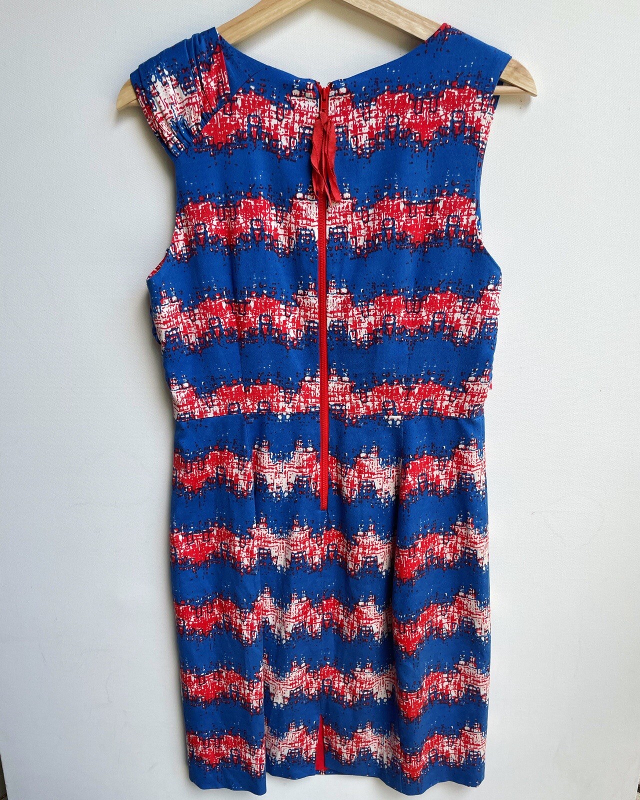 Tracy Reece Combo Twist Shift Red Blue Dress Size Bust 38 Inches