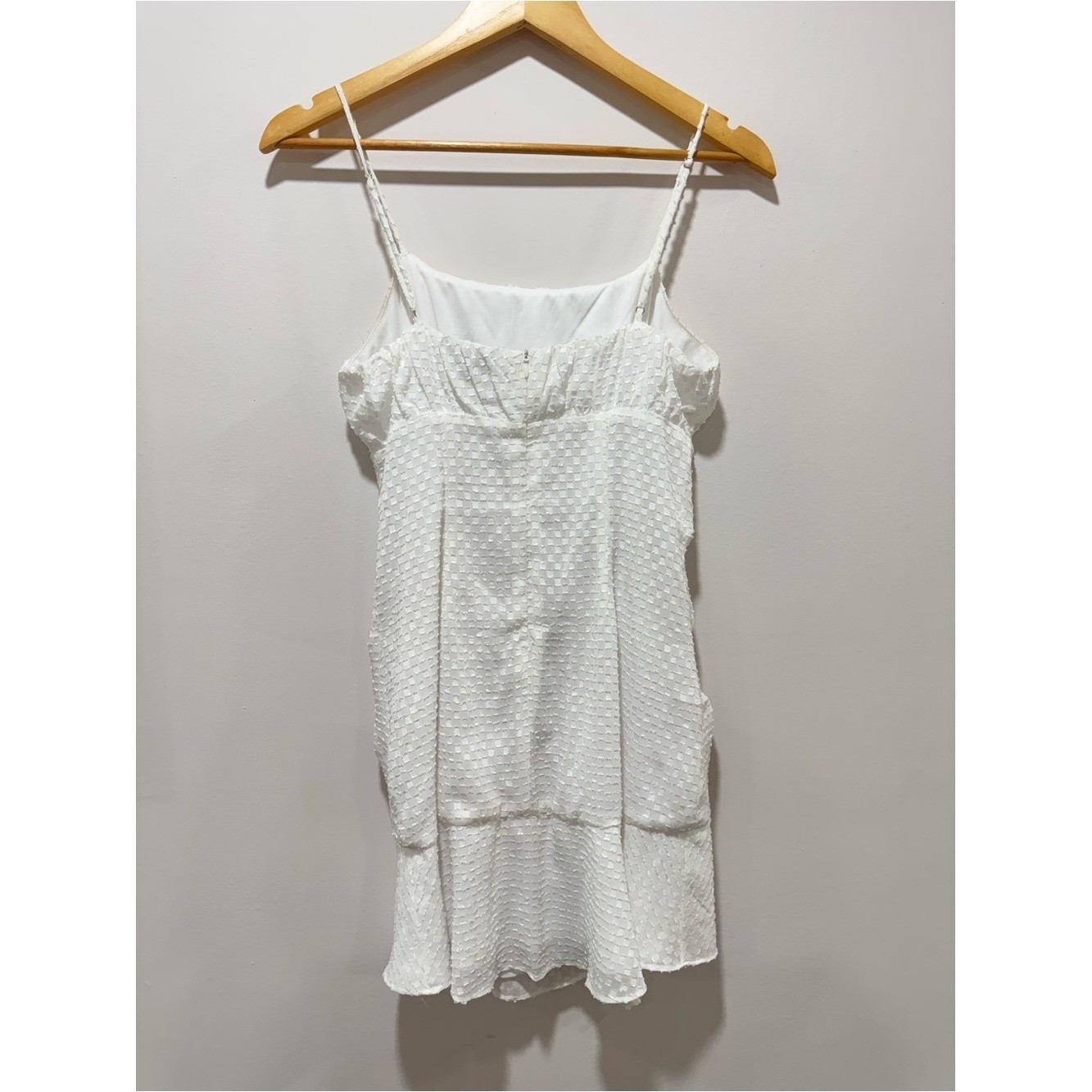 Cotton Candy LA White Ruched Mini Dress Spaghetti Strap Western Bodycon Size S