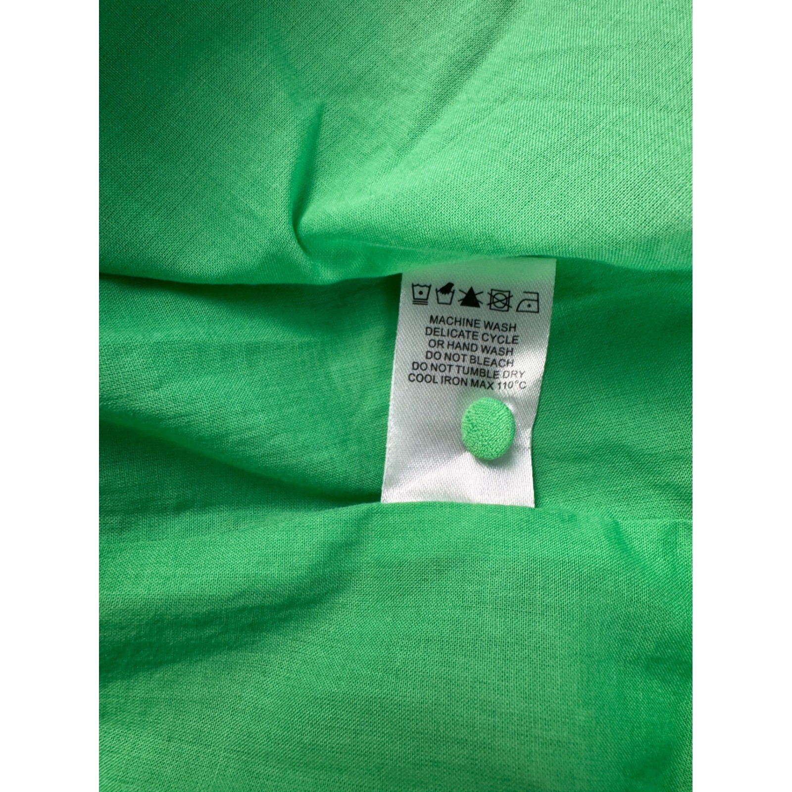 CROSBY by Mollie Burch Dress Womens Medium Neon Green Babydoll Ruffle Bright