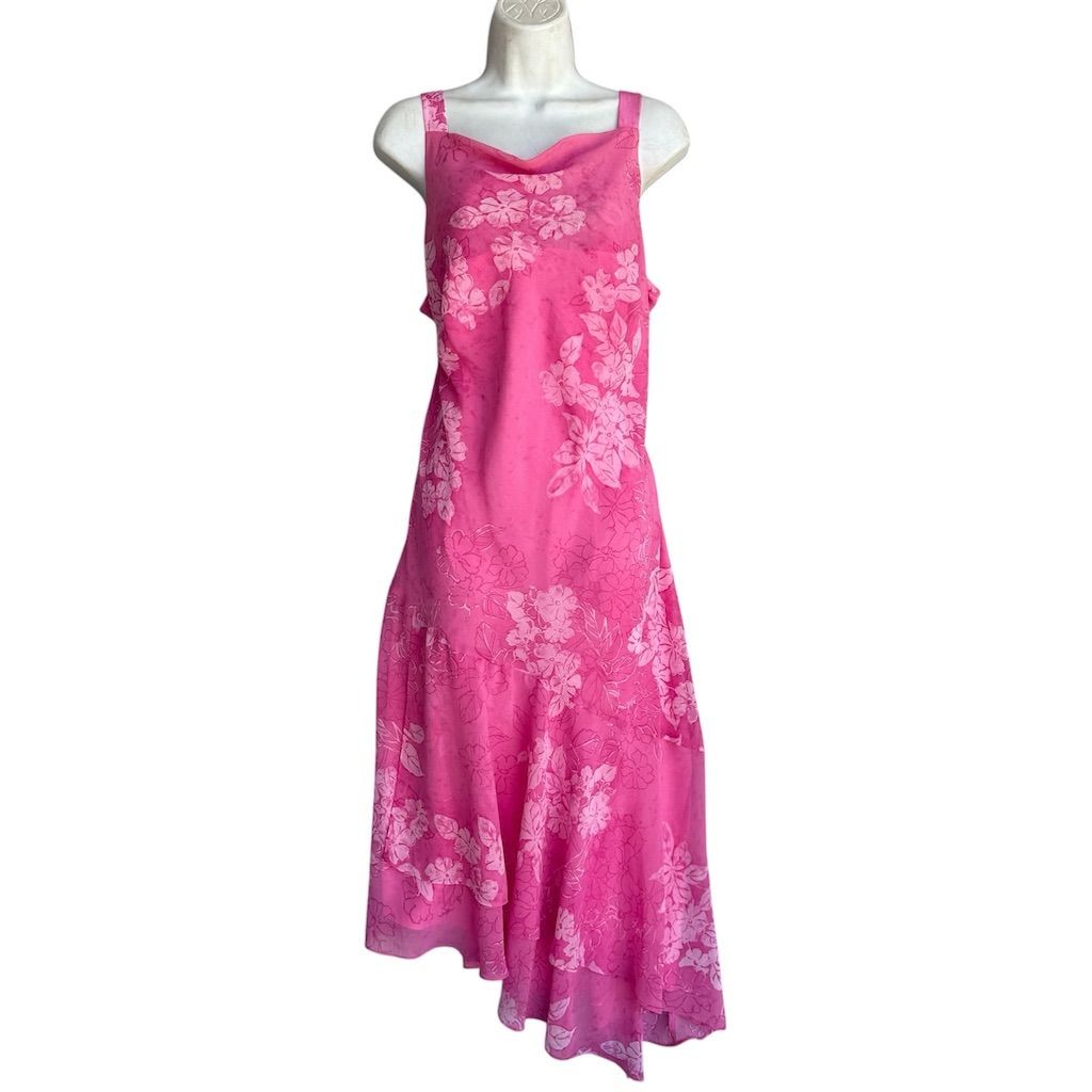 Y2k K Woman Pink Floral Asymmetrical Fairy Dress Set Petites 16 Party/Cocktail