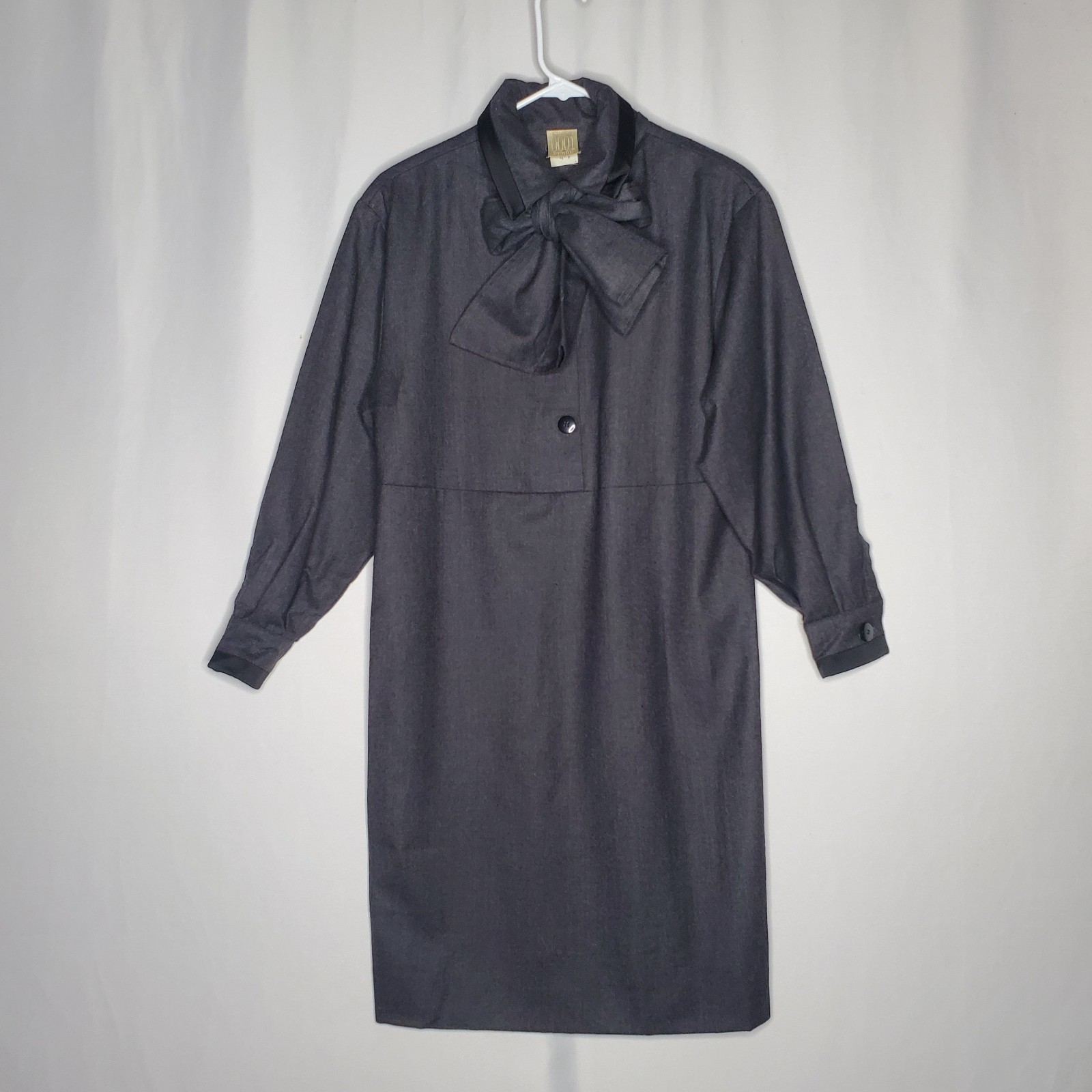 Gianfranco Ferre Studio 0001 Wool Dress 10 Bow Collar Designer Old Money Classic