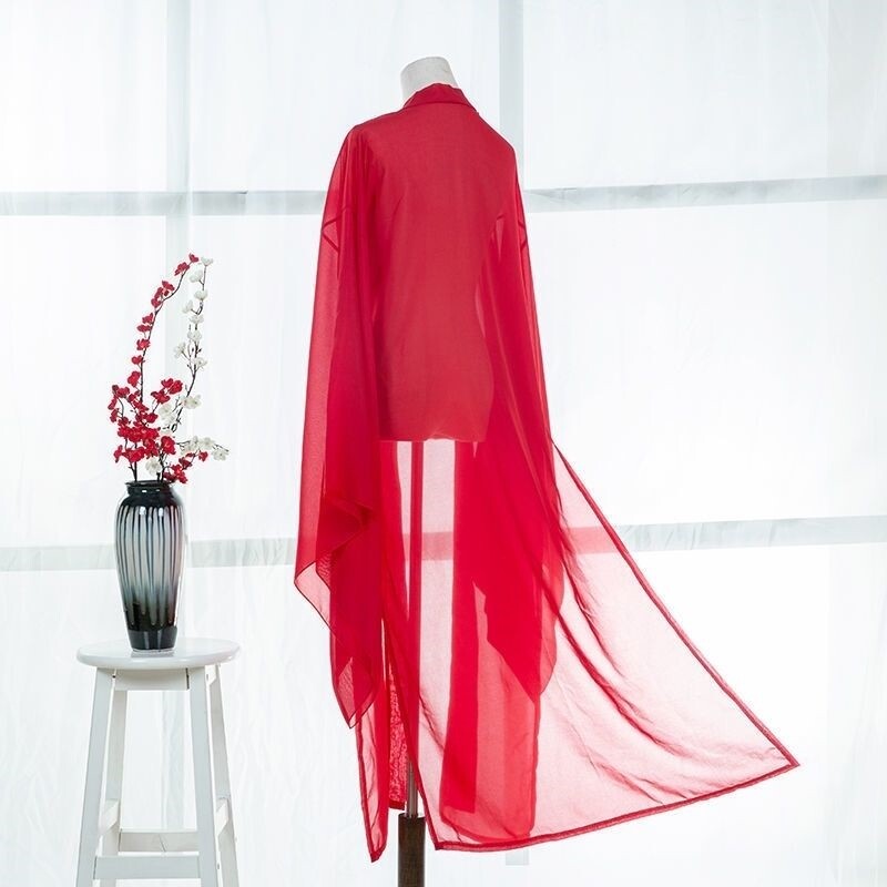 Hanfu Cardigan Ancient Chinese Long Sleeve Shirts Chiffon Coat Dance Clothing