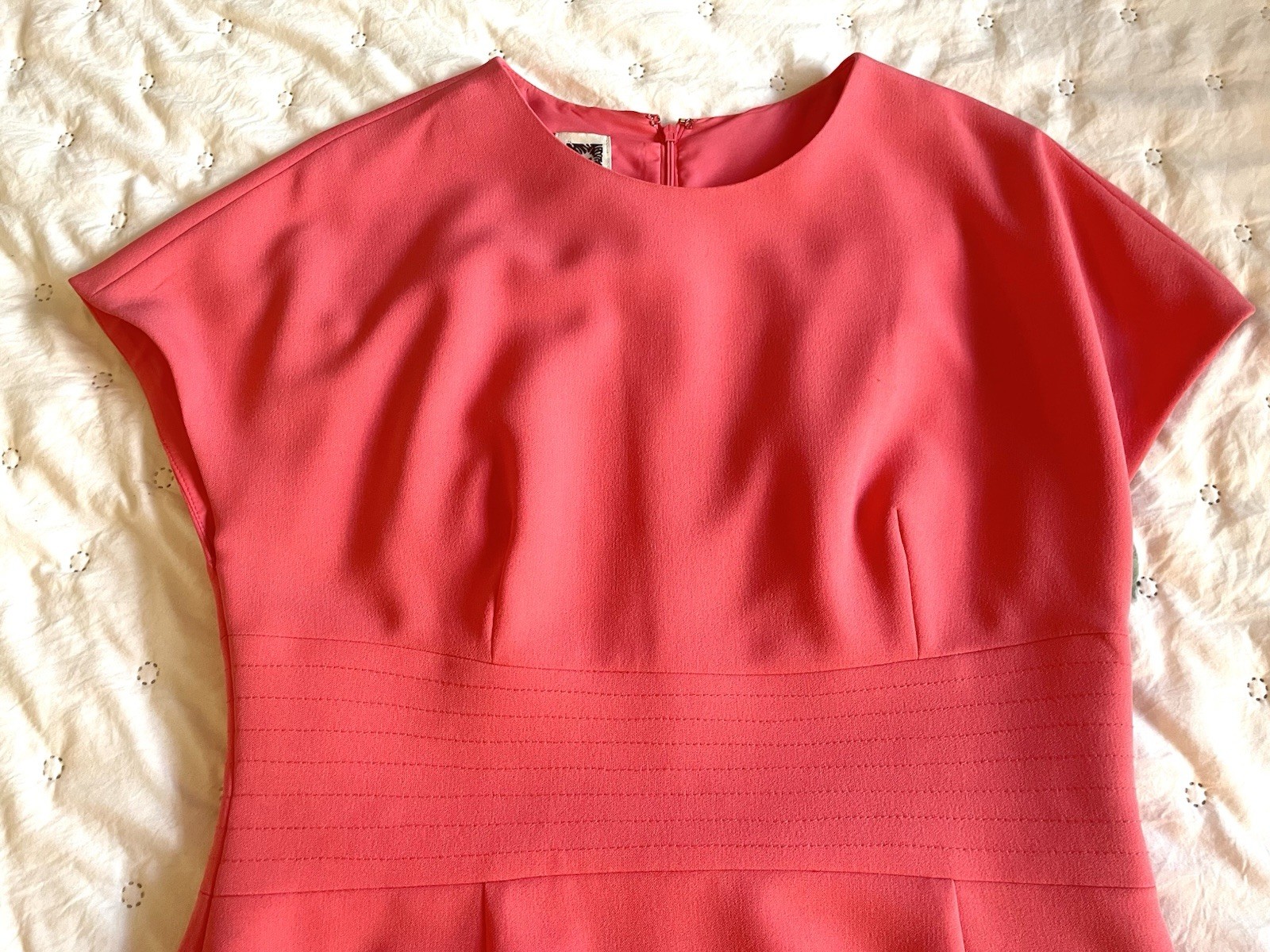 Anne Klein Pink/Melon Solid Sheath Dress Size 8 Zipper