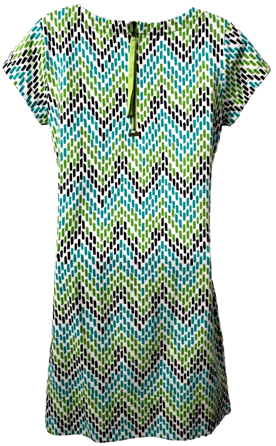 Hatley Shift Dress S Swim Cover Up Expose Zipper Short Sleeve Green Cruise Beach