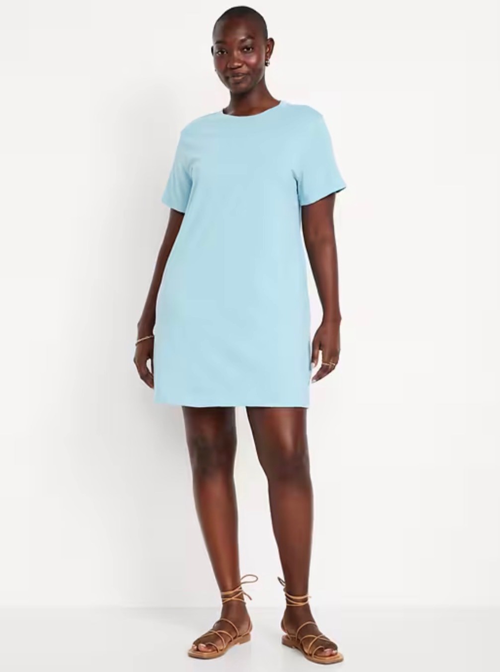 Old Navy Women’s Vintage Crew-Neck Mini T-Shirt Dress Cool Rain Size Large