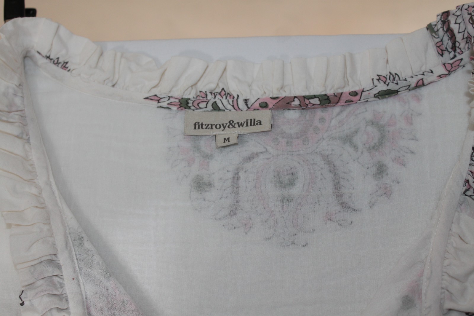 Fitzroy & Willa Boho Peasant Cotton Dress Size Medium
