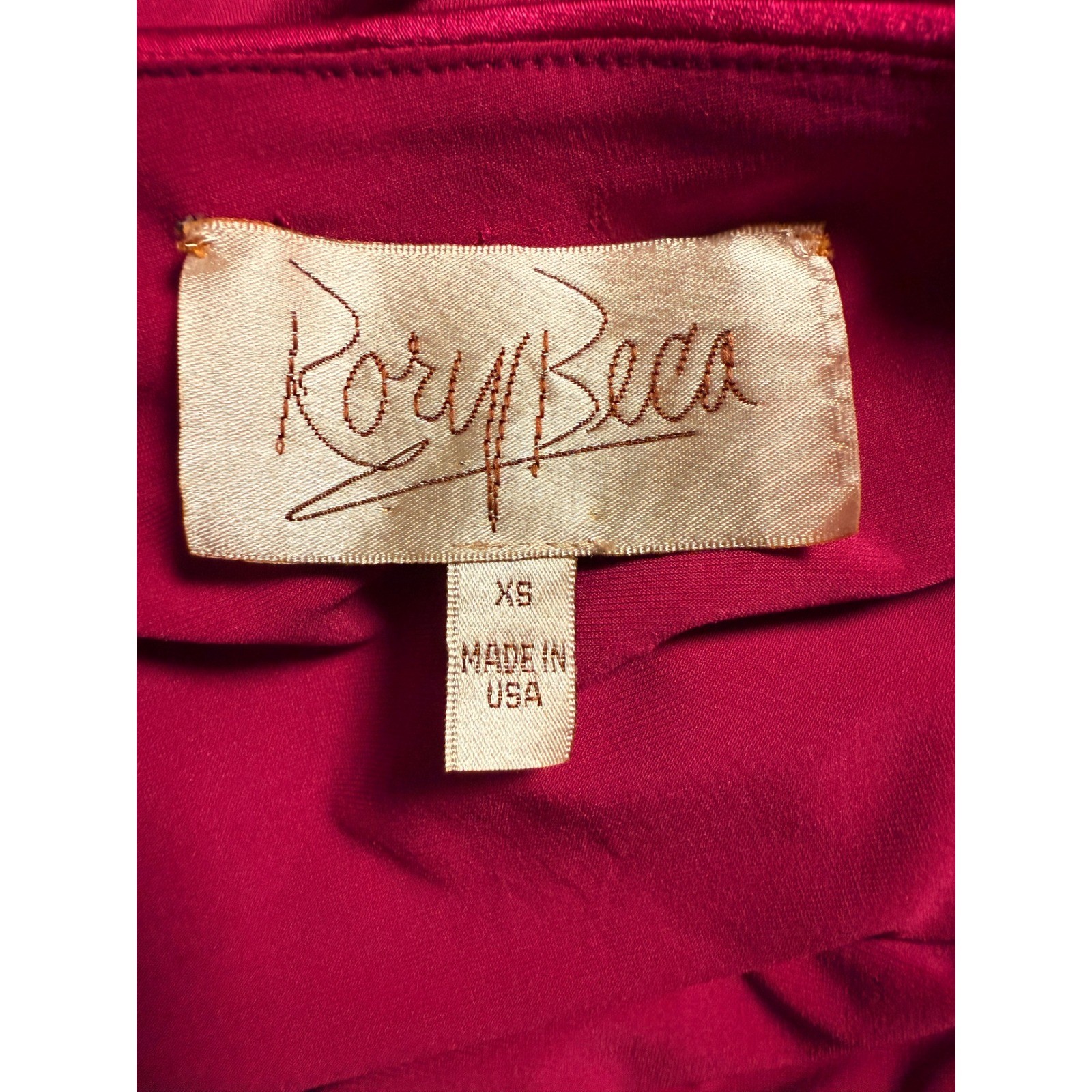 Rory Beca One-Shoulder Silk Dress XS Burgundy Wine Made in USA Elegant Draped