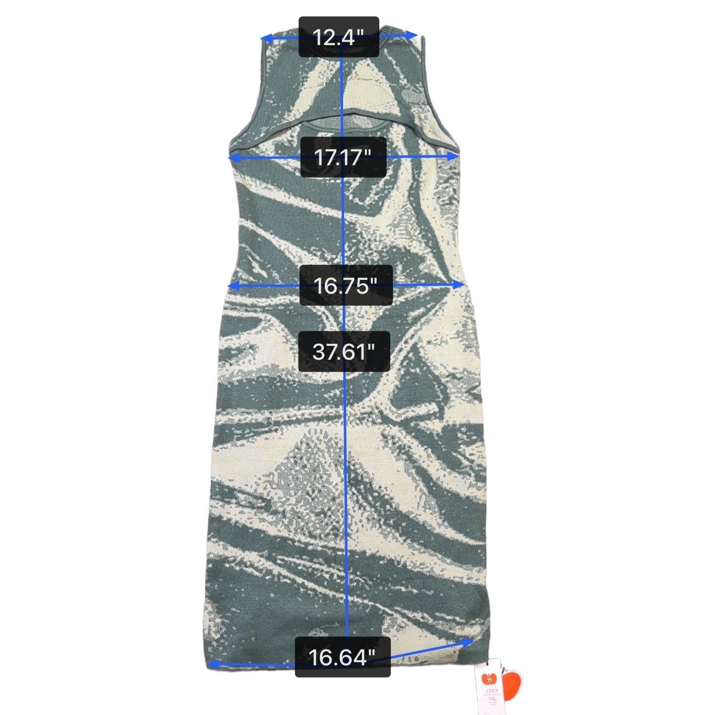 Cider Womens Green Abstract-Printed Midi Tank Bodycon Dress Sz 1XL