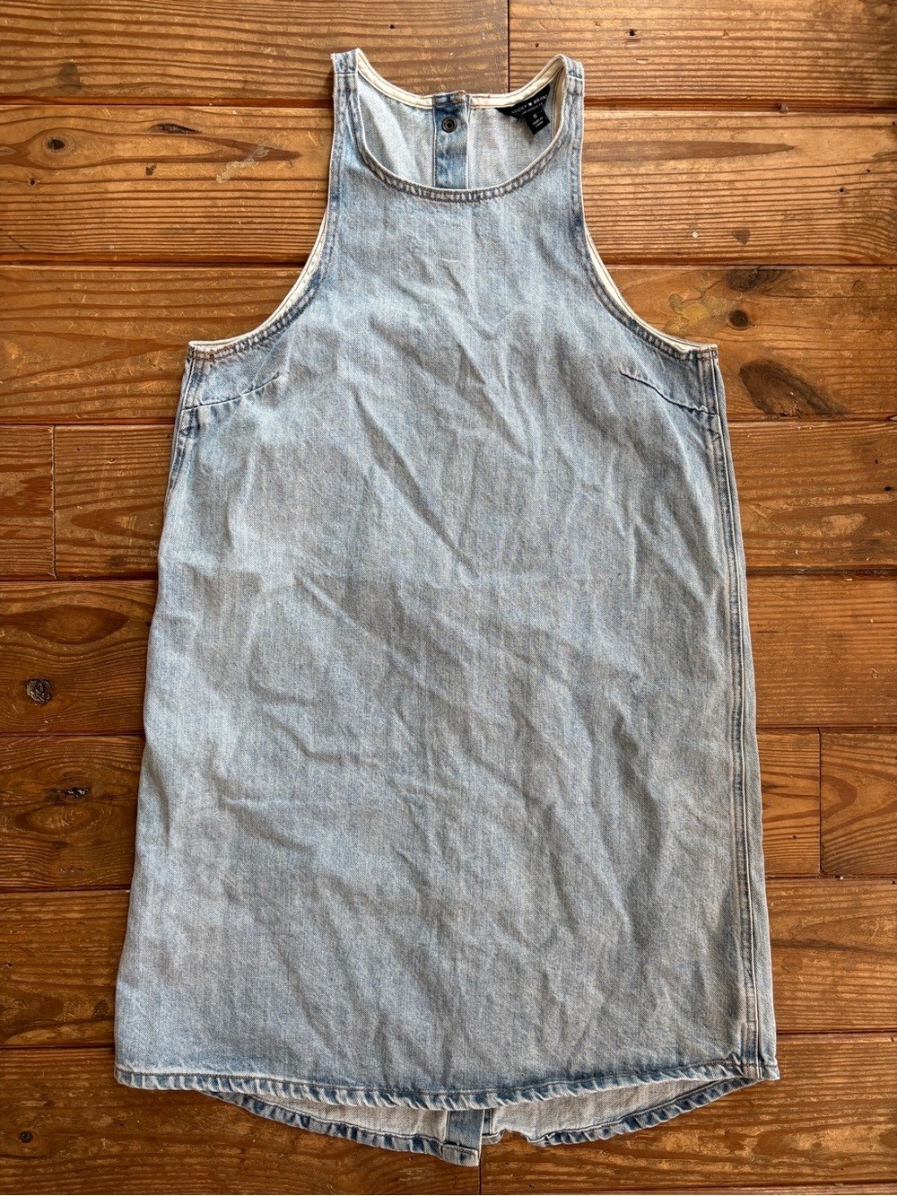 Lucky Brand Denim Button Back Sleeveless Midi Dress Women’s Small Chambray Blue