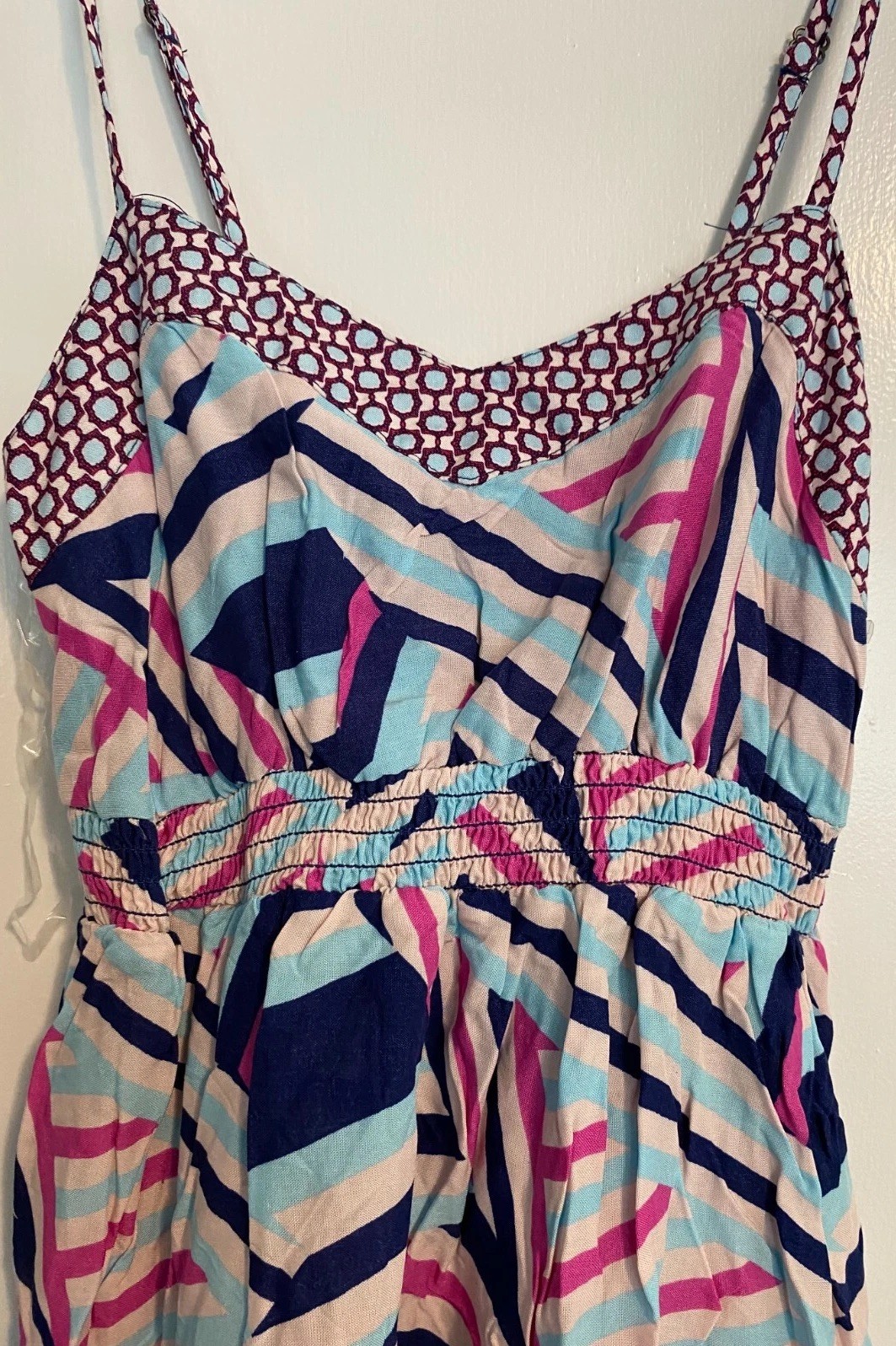 High-Low Asymmetrical Dress Xhilaration Junior Girls Size XS Blue Pink Geometric