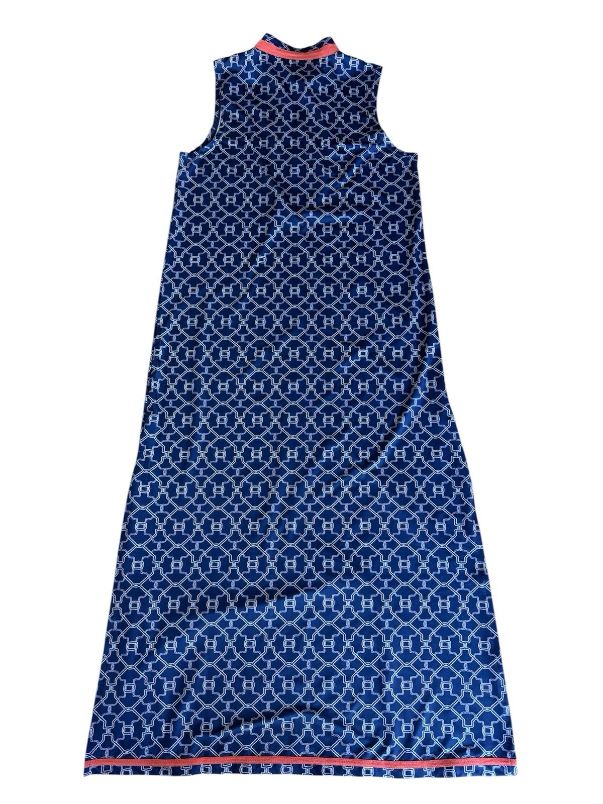 Cabana Life Blue Maxi Dress Size Medium Geometric Beach Resort UPF 50+ Summer