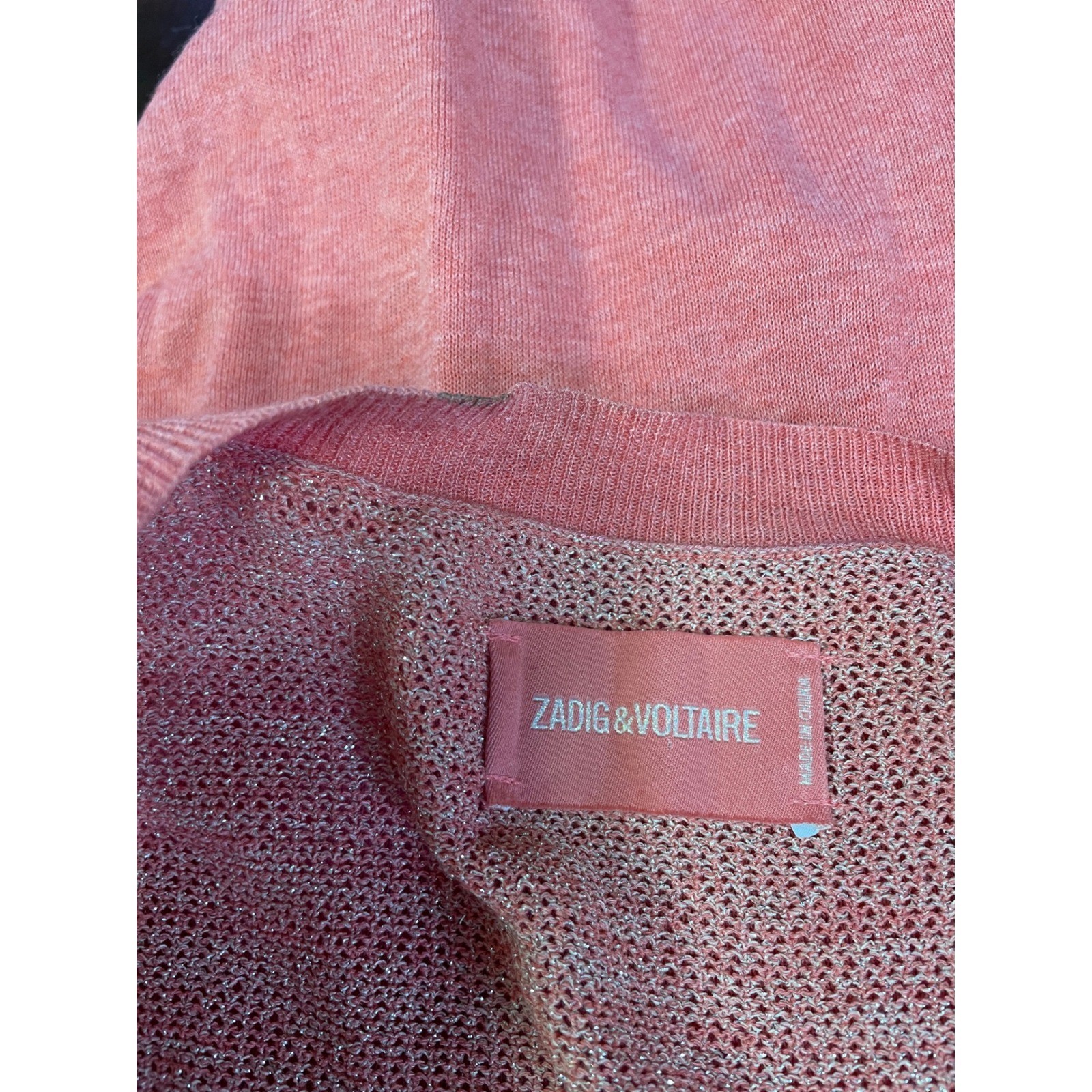 Zadig & Voltaire Rimo CNY Pink Metallic Knit Mini Dress Belted Boho Rock Chic M