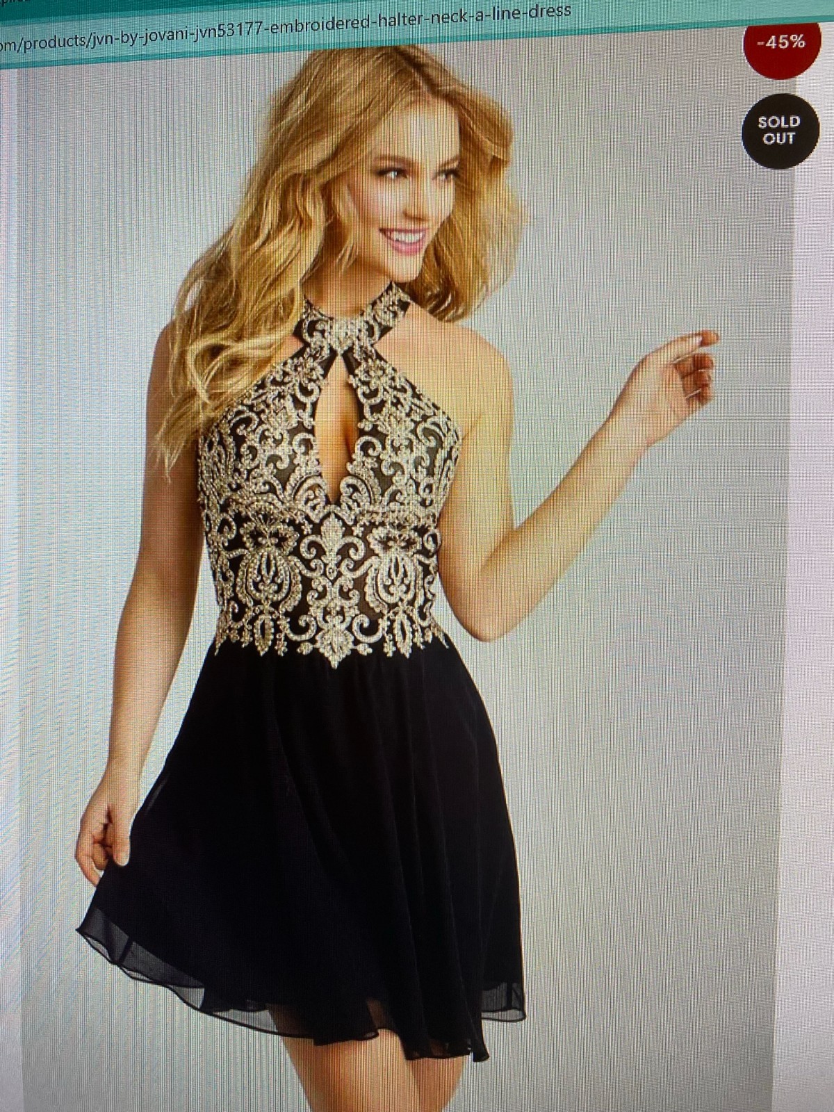 Jovani BNWT Embroidered rhinestone mini Cocktail Party dress Size 0