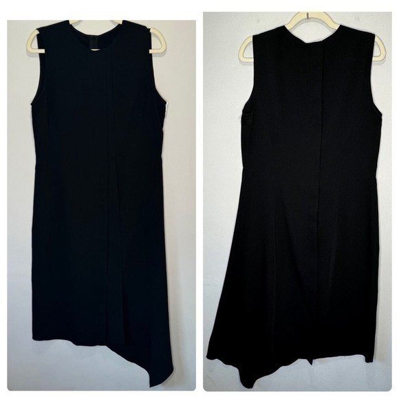 Cedric Charlier Black Asymmetrical Sleeveless Shift Dress Women’s USA 12 Italy