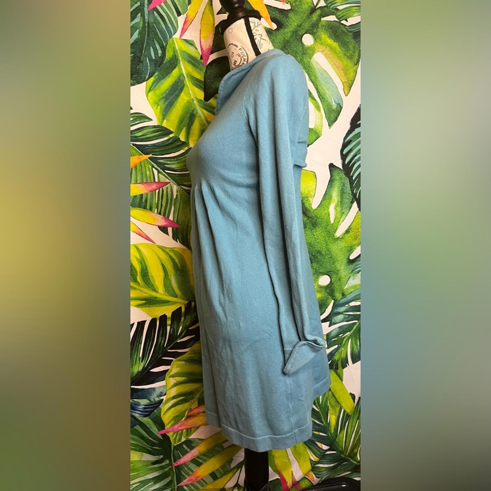 Tyler Boe XS Blue Knit Fall Winter Spring Extra Slim Casual Preppy Sweater Dress