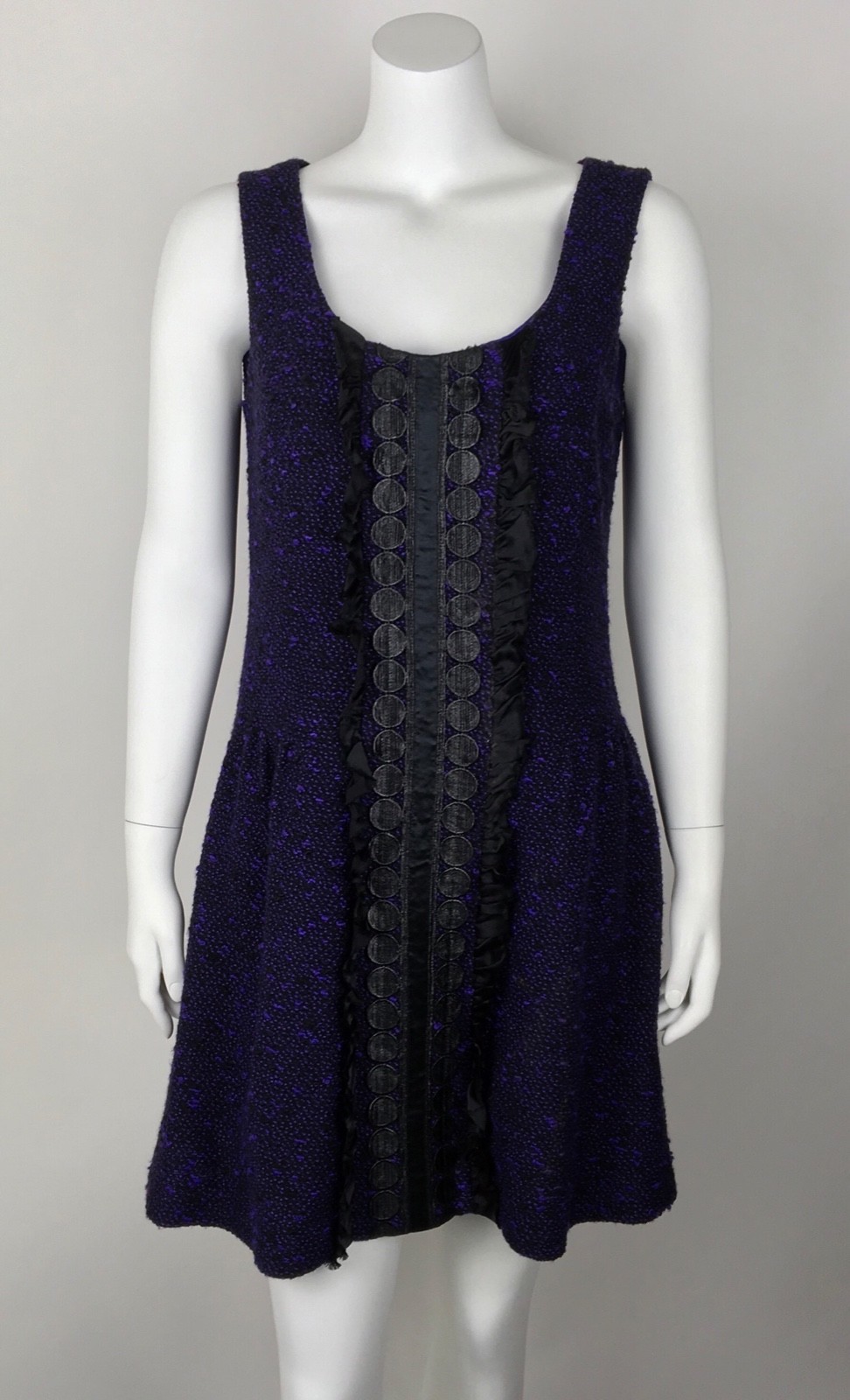 Nanette Lepore Women’s Tweed Dress Wool Blend Sz 10 Purple Multi Any Occasion