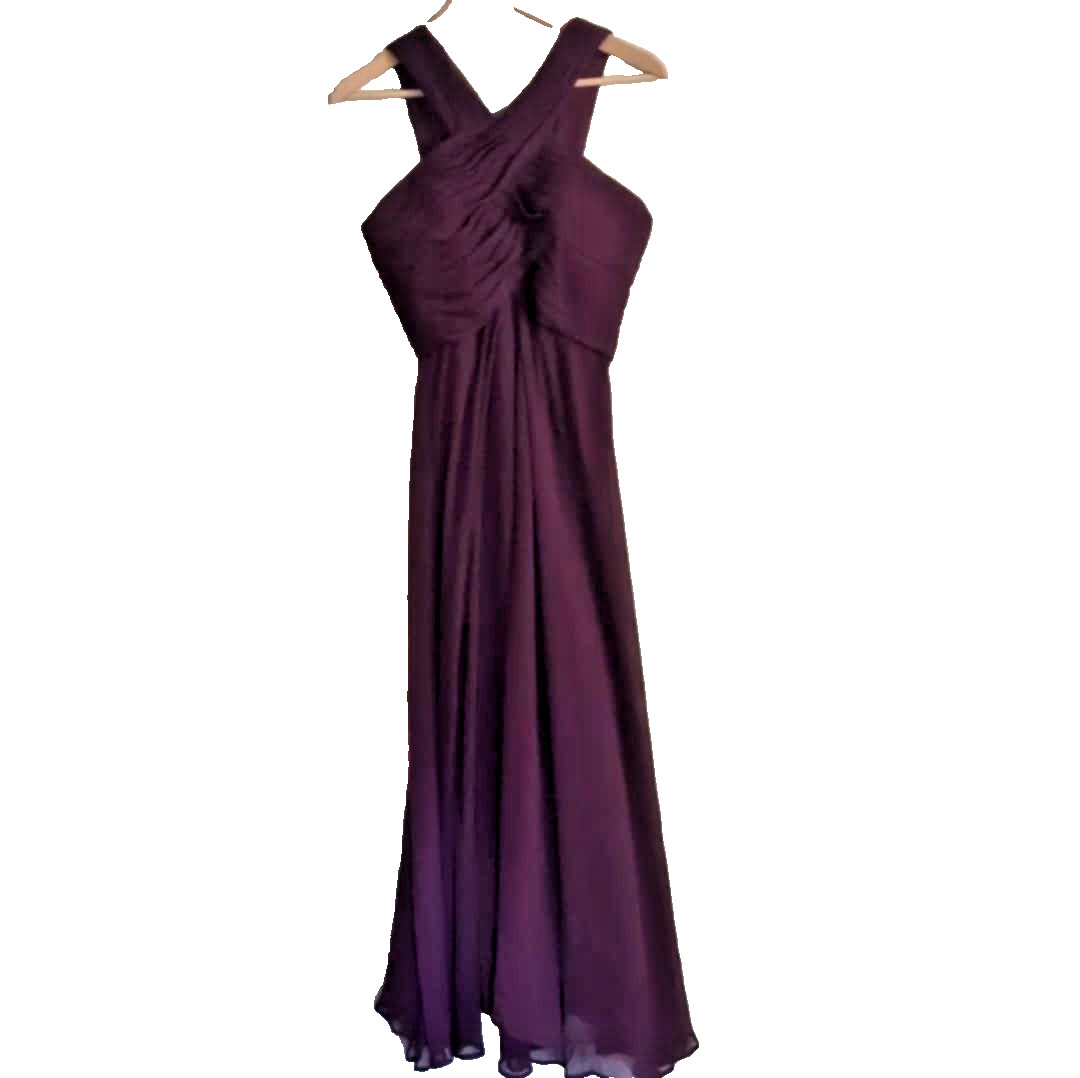 Morilee Madeline Gardner Mother Bridesmaid Sleeveless Dress Gown Sz 14 Purple