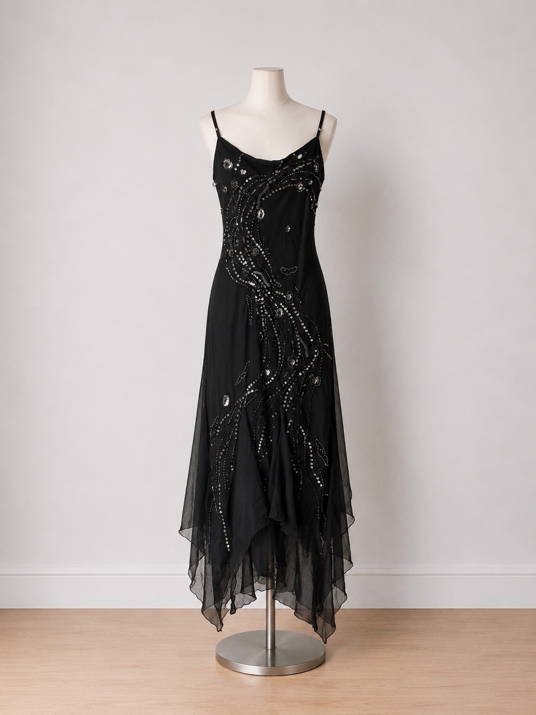 Beaded Dresses with A Fairy Vibe Asymmetrical Hem No Tags See Measurements