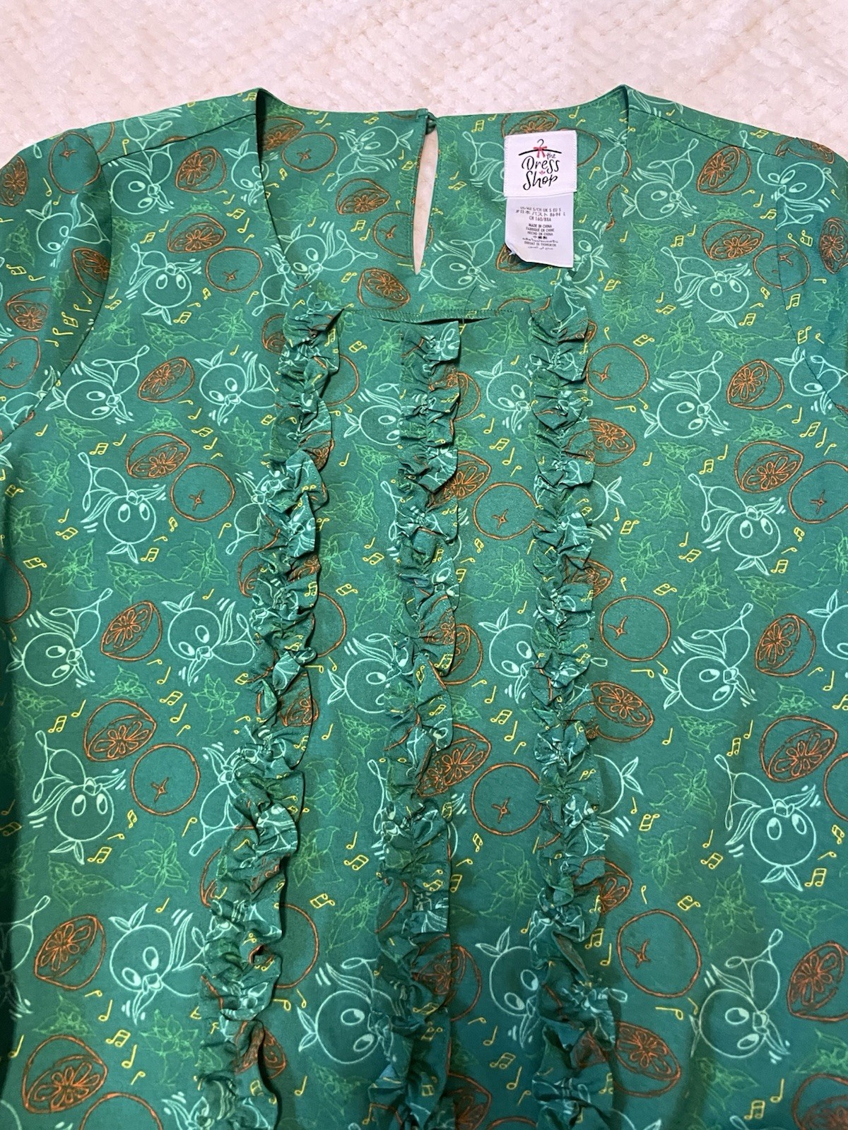 Disney Parks The Dress Shop Orange Bird Drop Waist Dress Size Small