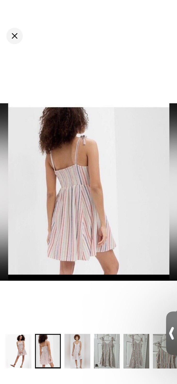 GAP striped sundress Size Small Cami top Fit & Flare Linen blend Multicolor