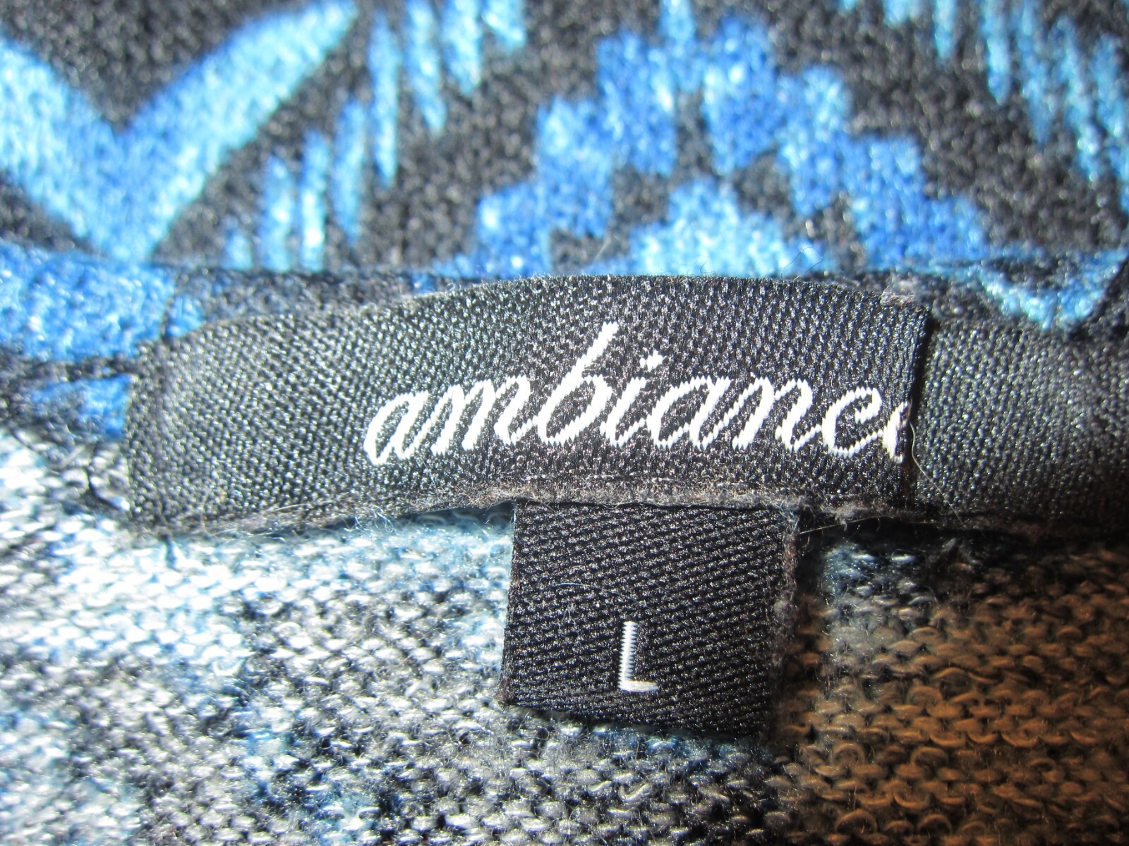 Ambiance Womens Large Dress Multicolor Geometric Design Long Sleeves
