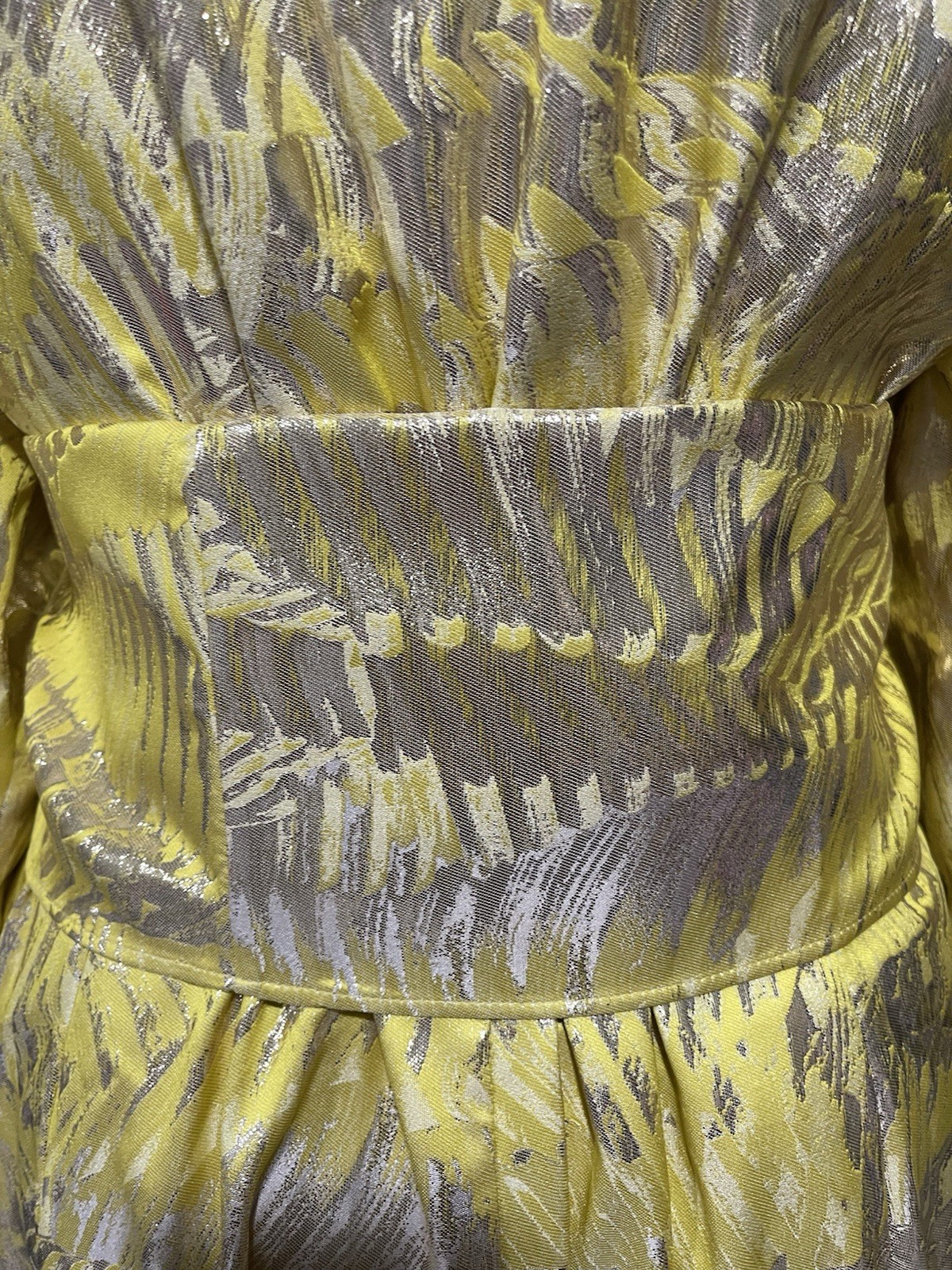 MARINA RINALDI FORMAL EVENING YELLOW/GOLD GOWN BROCADE DRESS US-20 NWT $2,800
