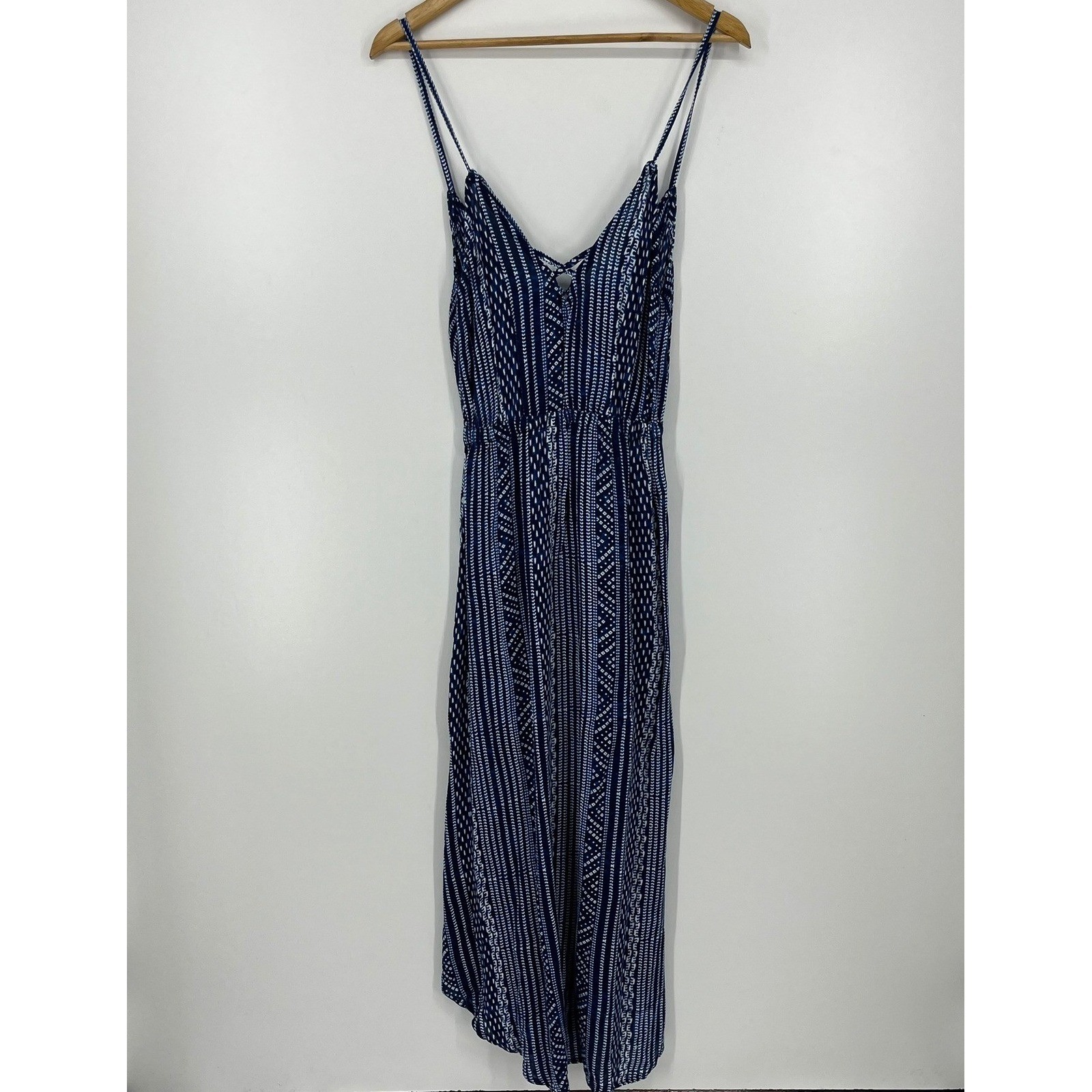 Rip Curl Womens Blue White Geometric Print Maxi Dress Beach Surf Size XS